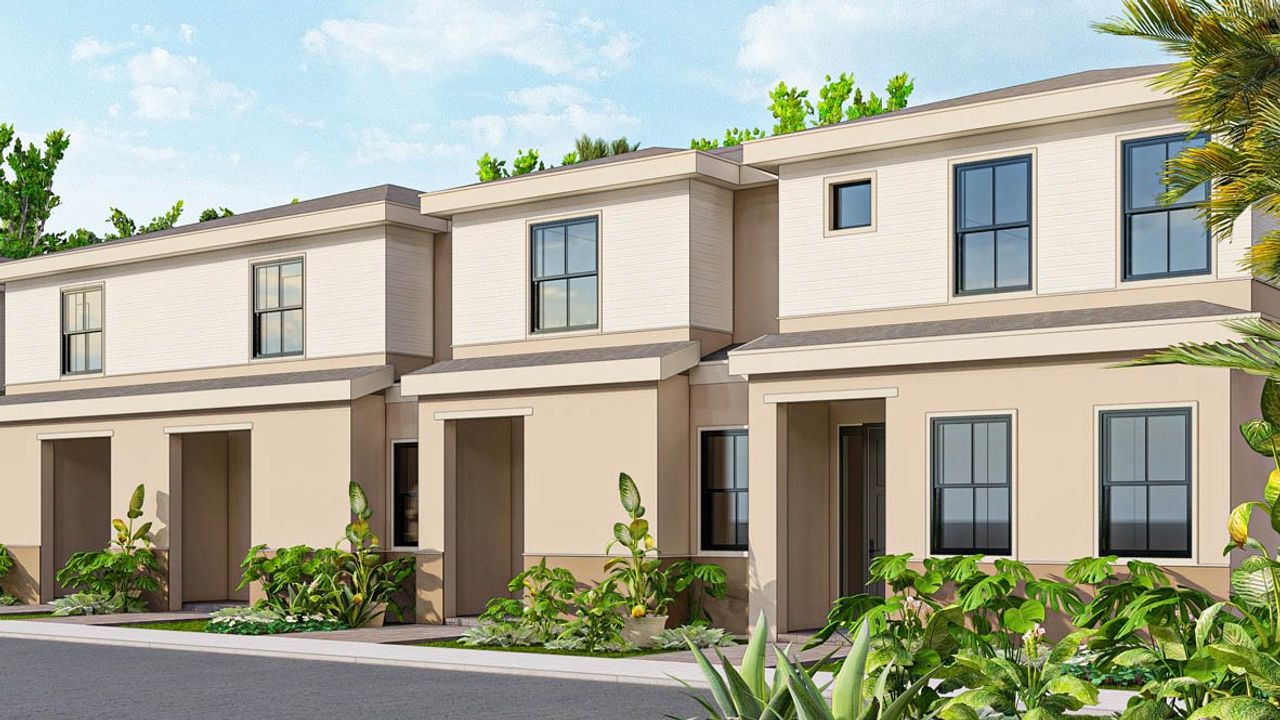 Front exterior of a new home in Palm Cay, Florida City, FL, highlighting curb appeal (Image 2).