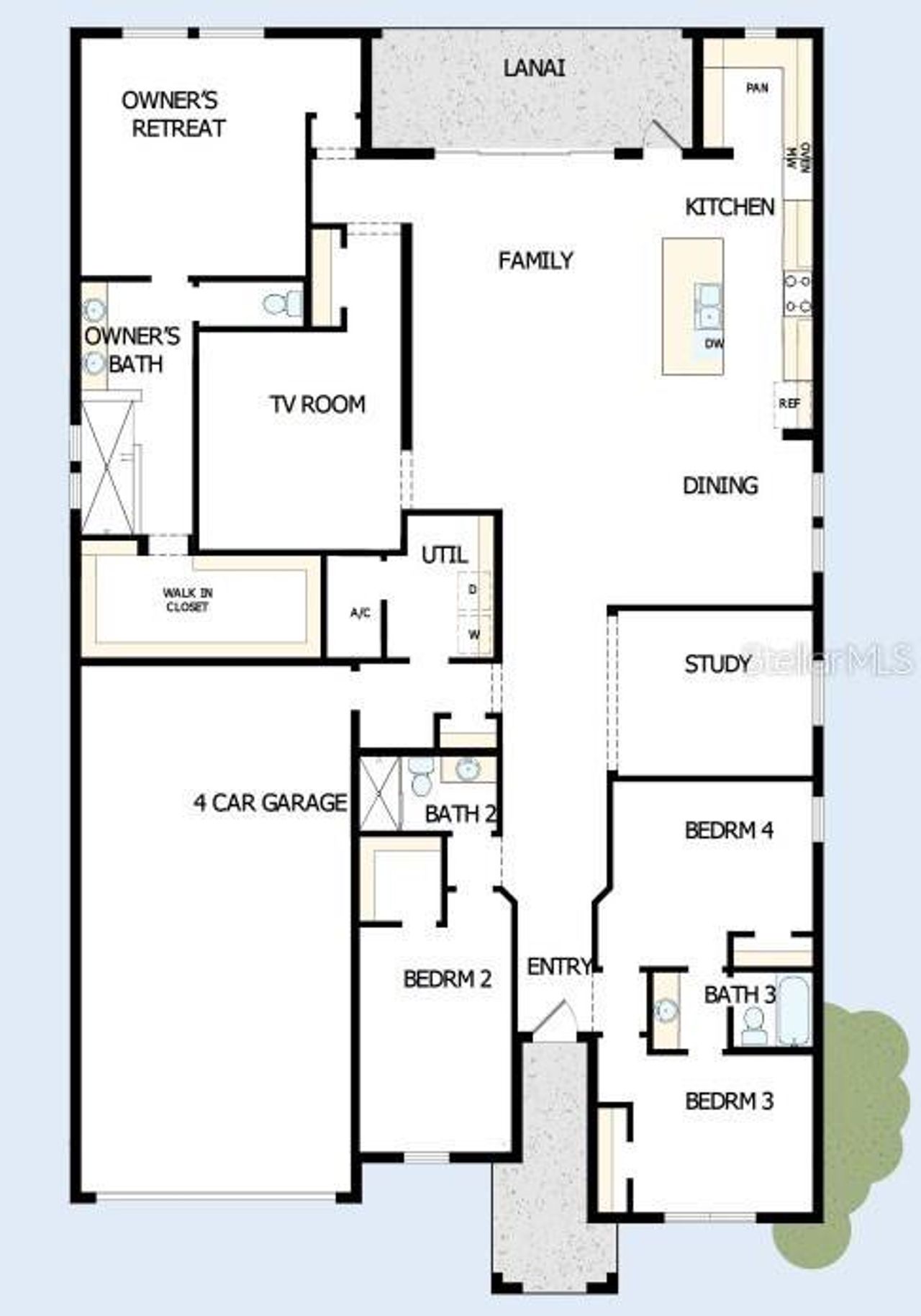 2D floor plan layout of this home in Coasterra, Palmetto, FL (Image 2).