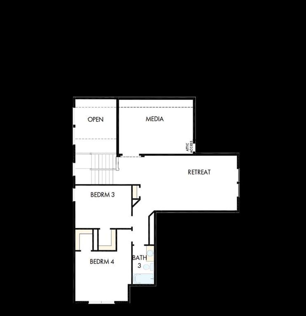 2D floor plan layout of this home in Sandbrock Ranch, Aubrey, TX (Image 2).