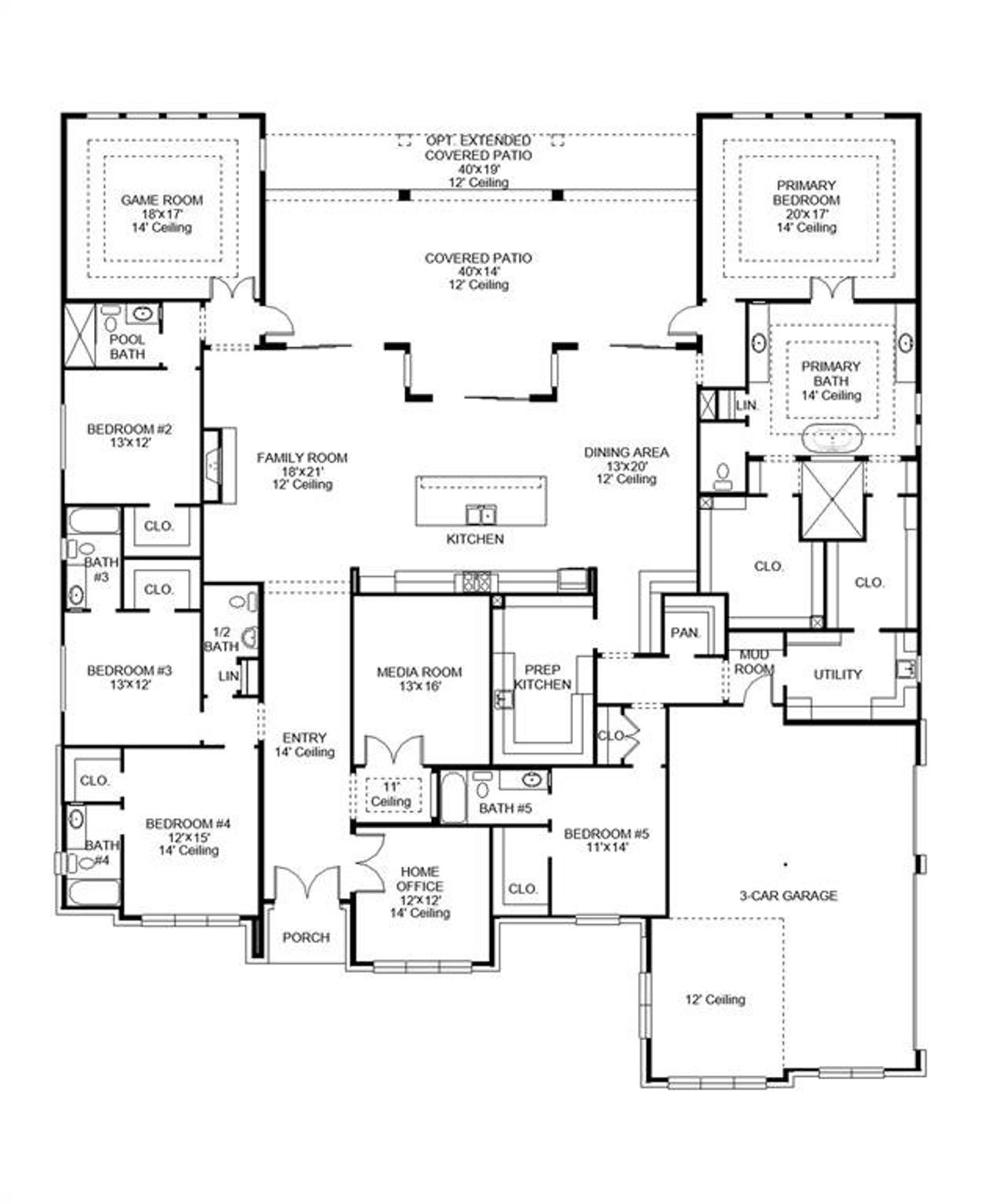 2D floor plan layout of this home in Bristol Valley, Heath, TX (Image 2).