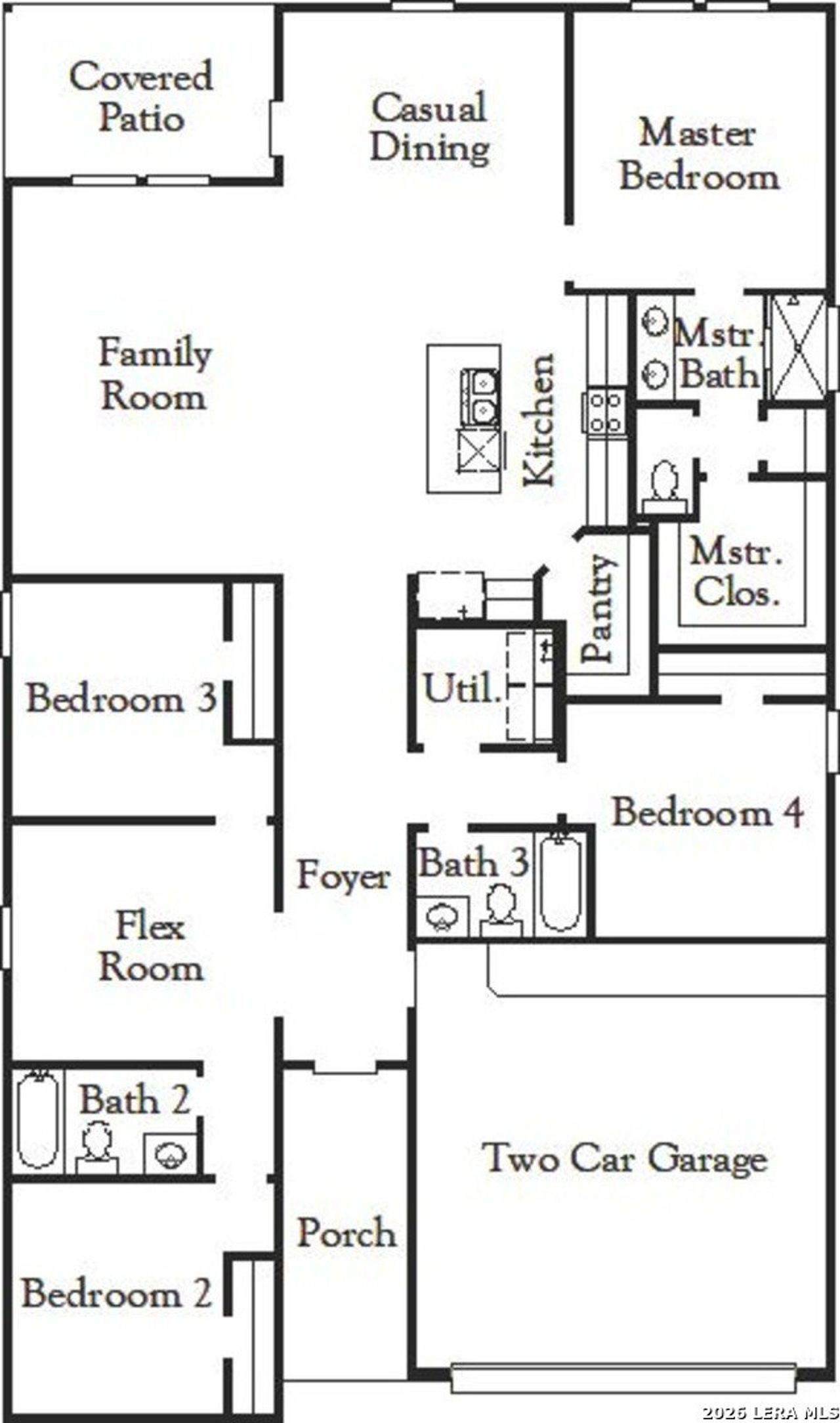 2D floor plan layout of this home in Garden Grove, San Antonio, TX (Image 2).