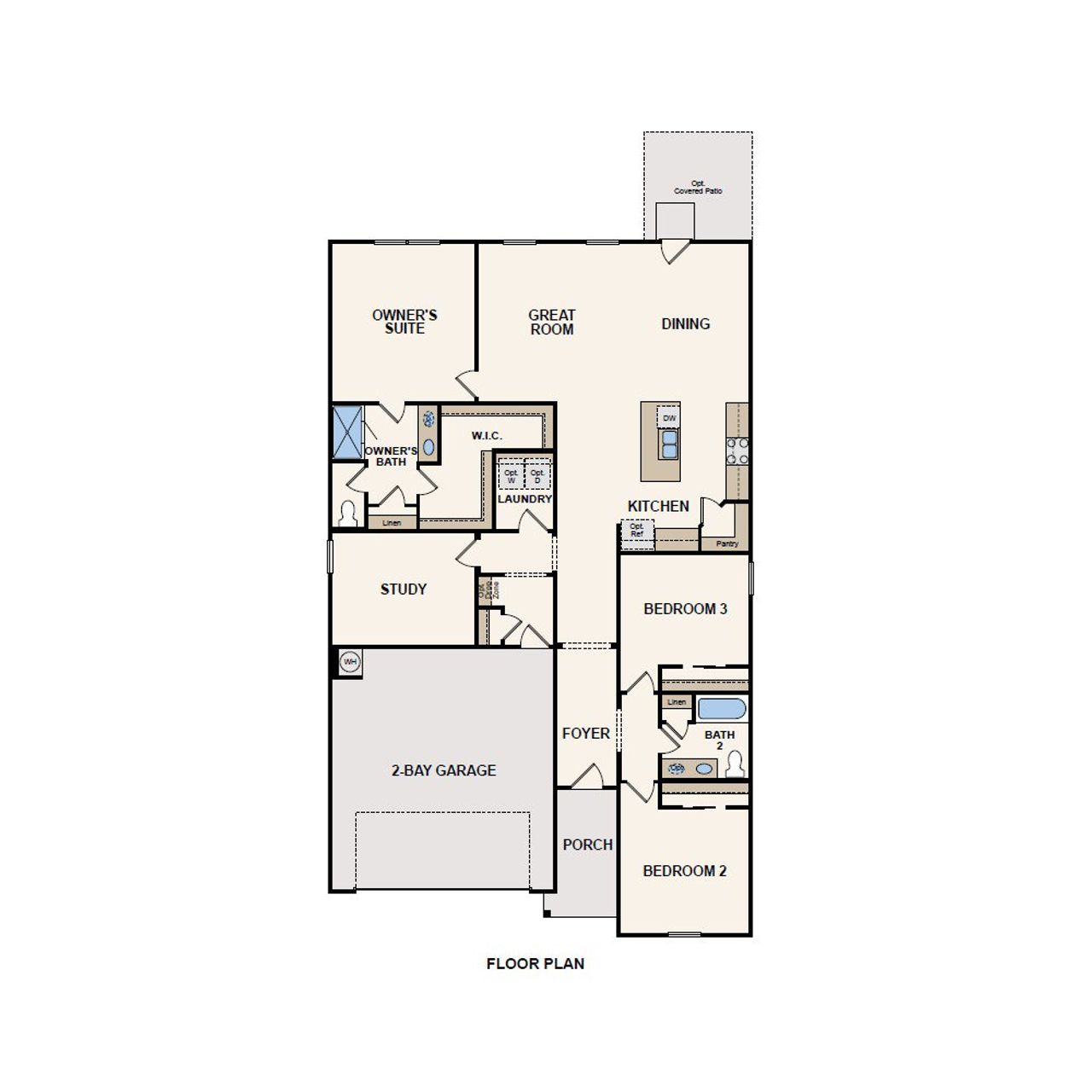 2D floor plan layout for the Travis by Century Communities in Liberty Collection at Paloma at Sanford Farms, Waller, TX (Image 2). 2D floor plan layout for the Travis by Century Communities in Liberty Collection at Paloma at Sanford Farms, Waller, TX (Image 2).
