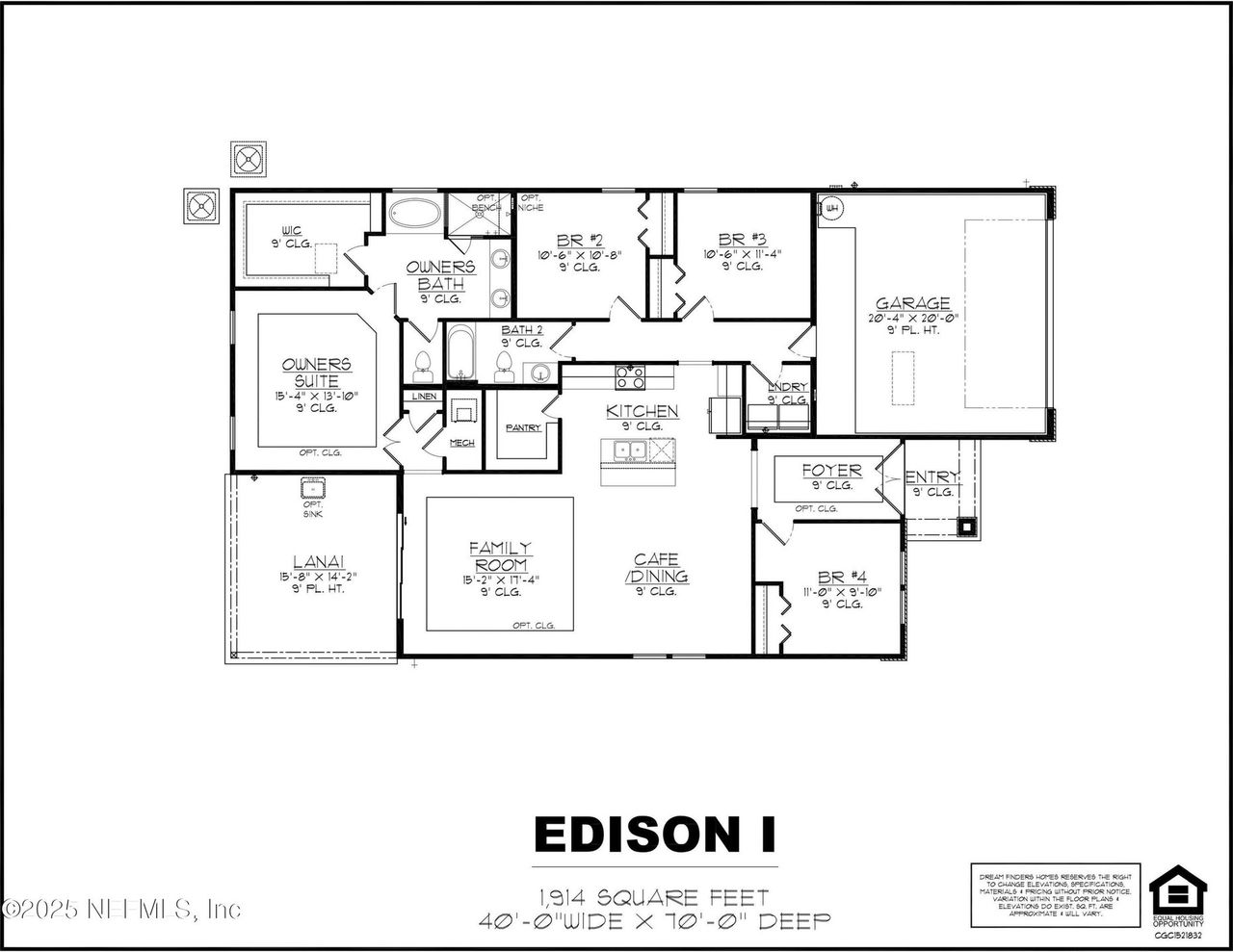 2D floor plan layout of this home in Jennings Farm, Middleburg, FL (Image 2).