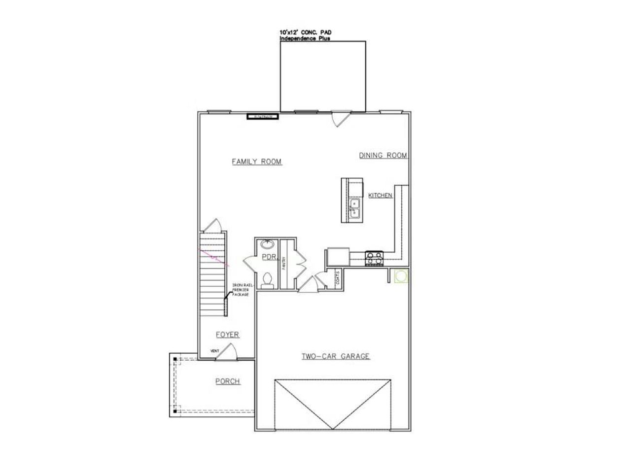 2D floor plan layout of this home in Preserve at AG Village, Perry, GA (Image 2).