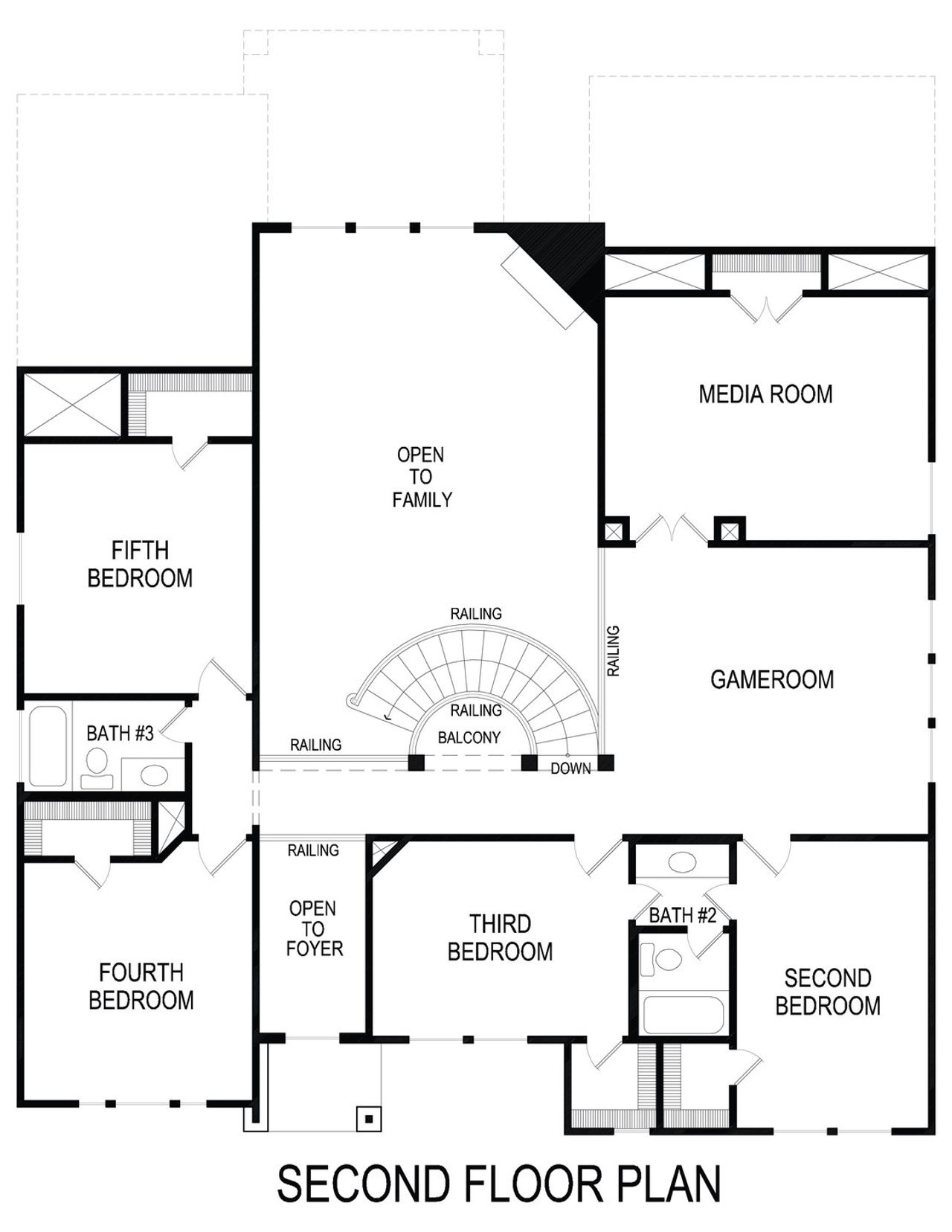 2D floor plan layout of this home in Cambridge Estates, Prosper, TX (Image 2).