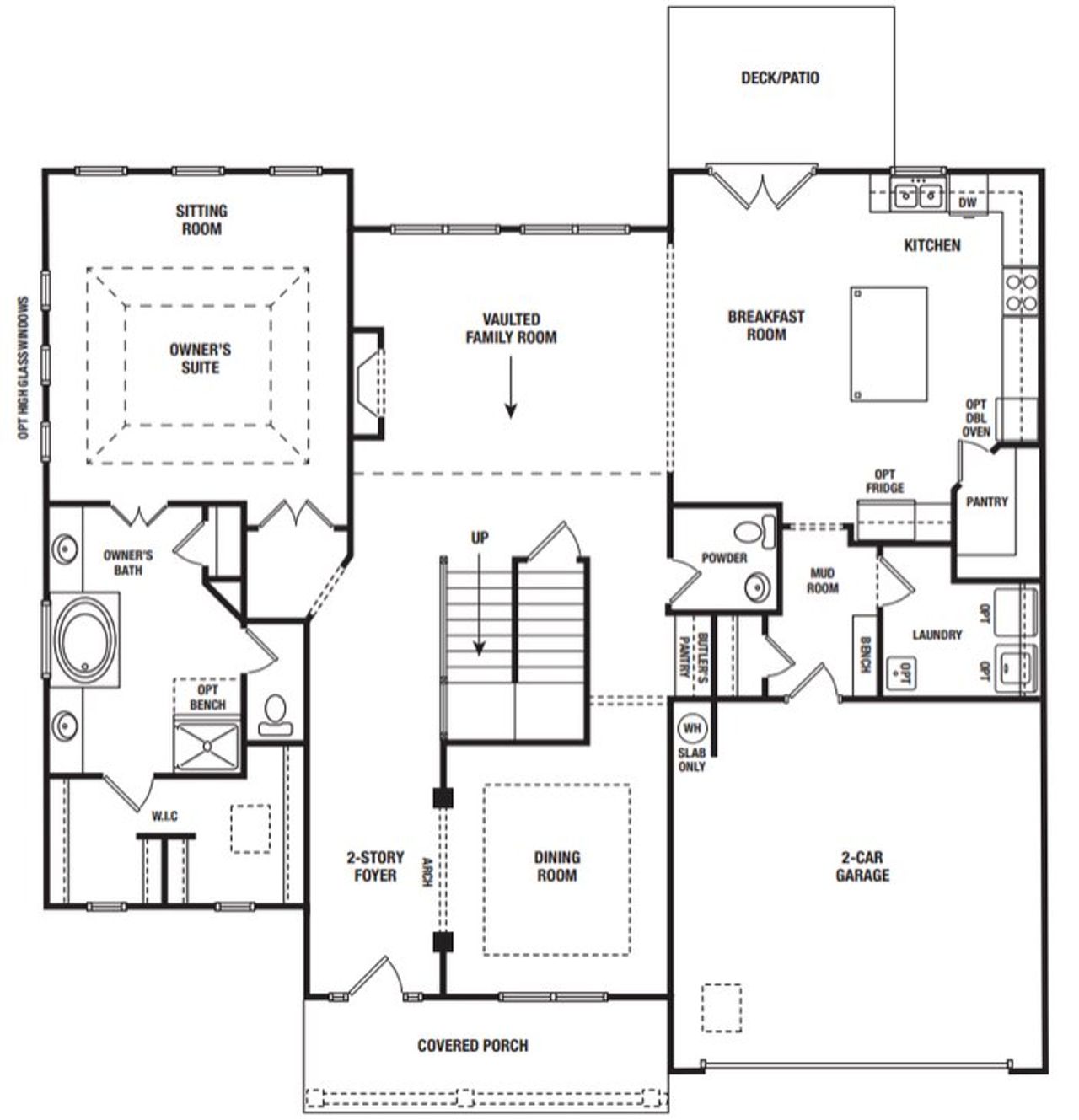 2D floor plan layout for the Hampton by Archway Custom Homes in The Estates at Chestatee, Cumming, GA (Image 2).