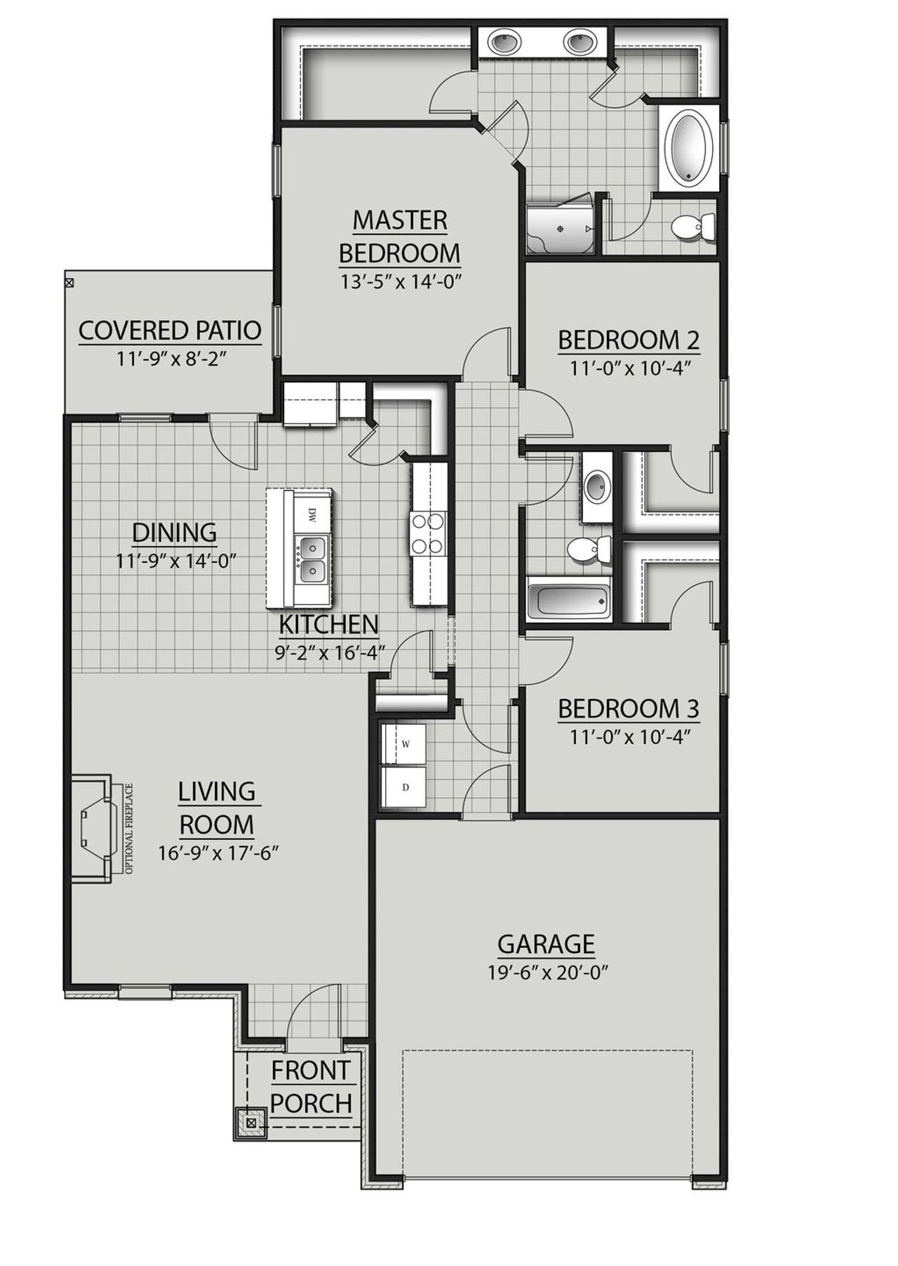 2D floor plan layout for the Danbury IV X by DSLD Homes in Mostyn Springs, Magnolia, TX (Image 2).