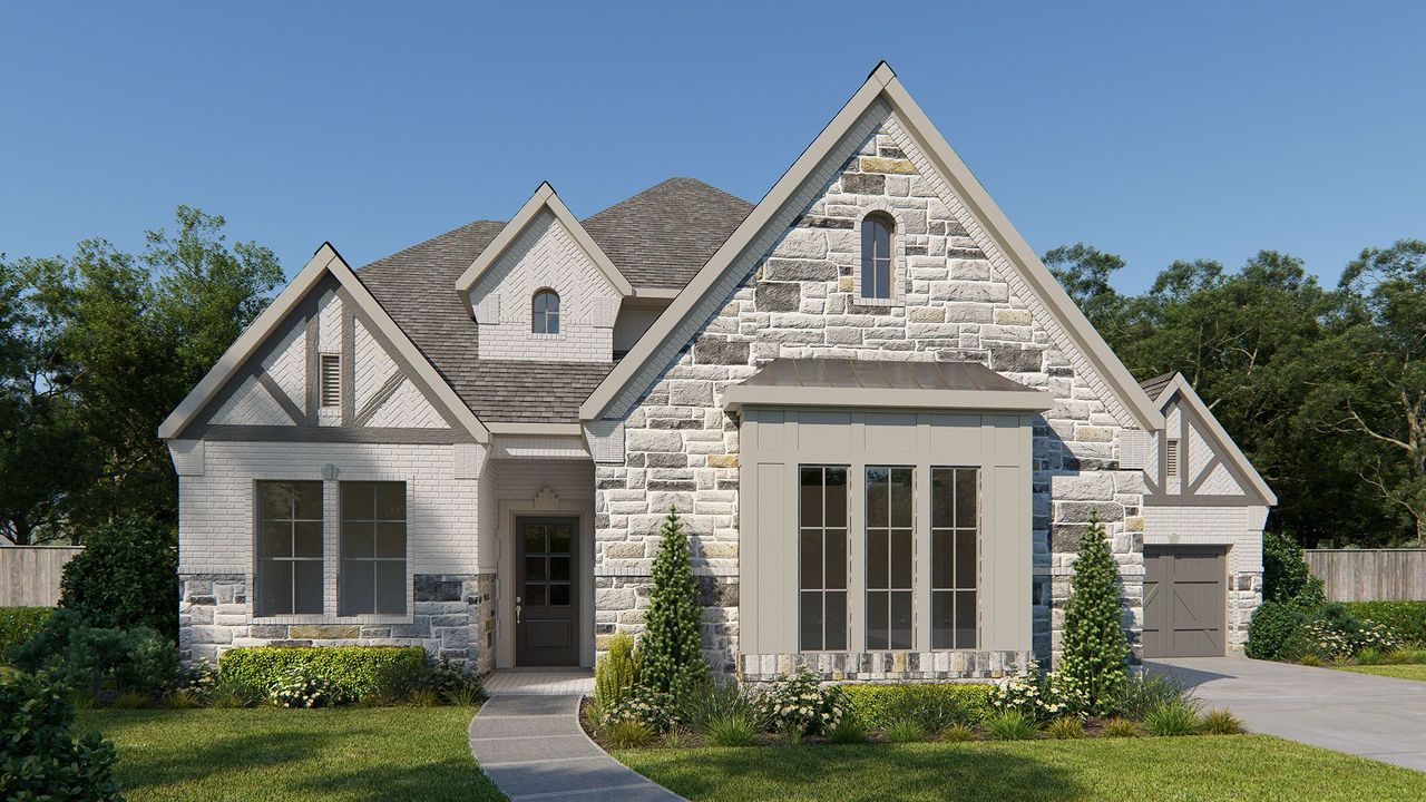 Representative exterior photo of a completed home built from the 625A by Britton Homes in Star Trail 76', Prosper, TX (Image 2).