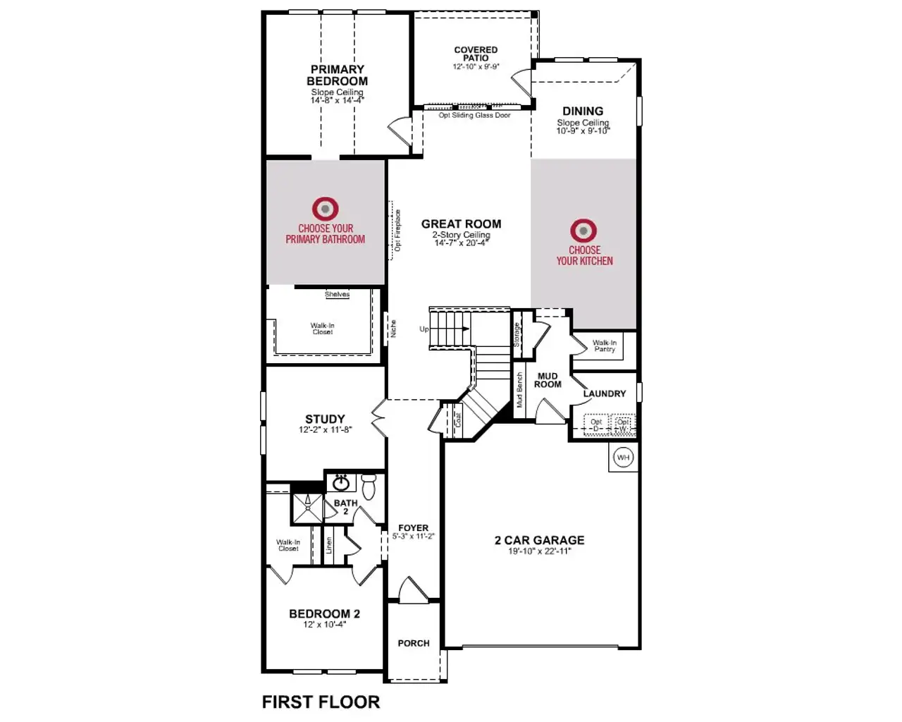 2D floor plan layout of this home in Venado Crossing, Cibolo, TX (Image 2).