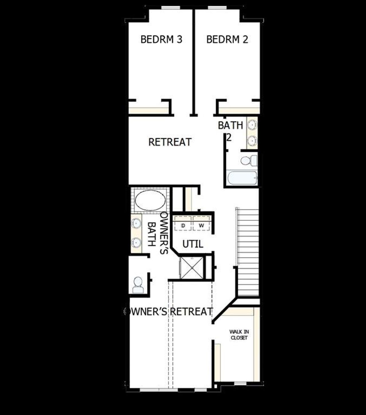 2D floor plan layout of this home in Hillside at Las Colinas, Irving, TX (Image 2).