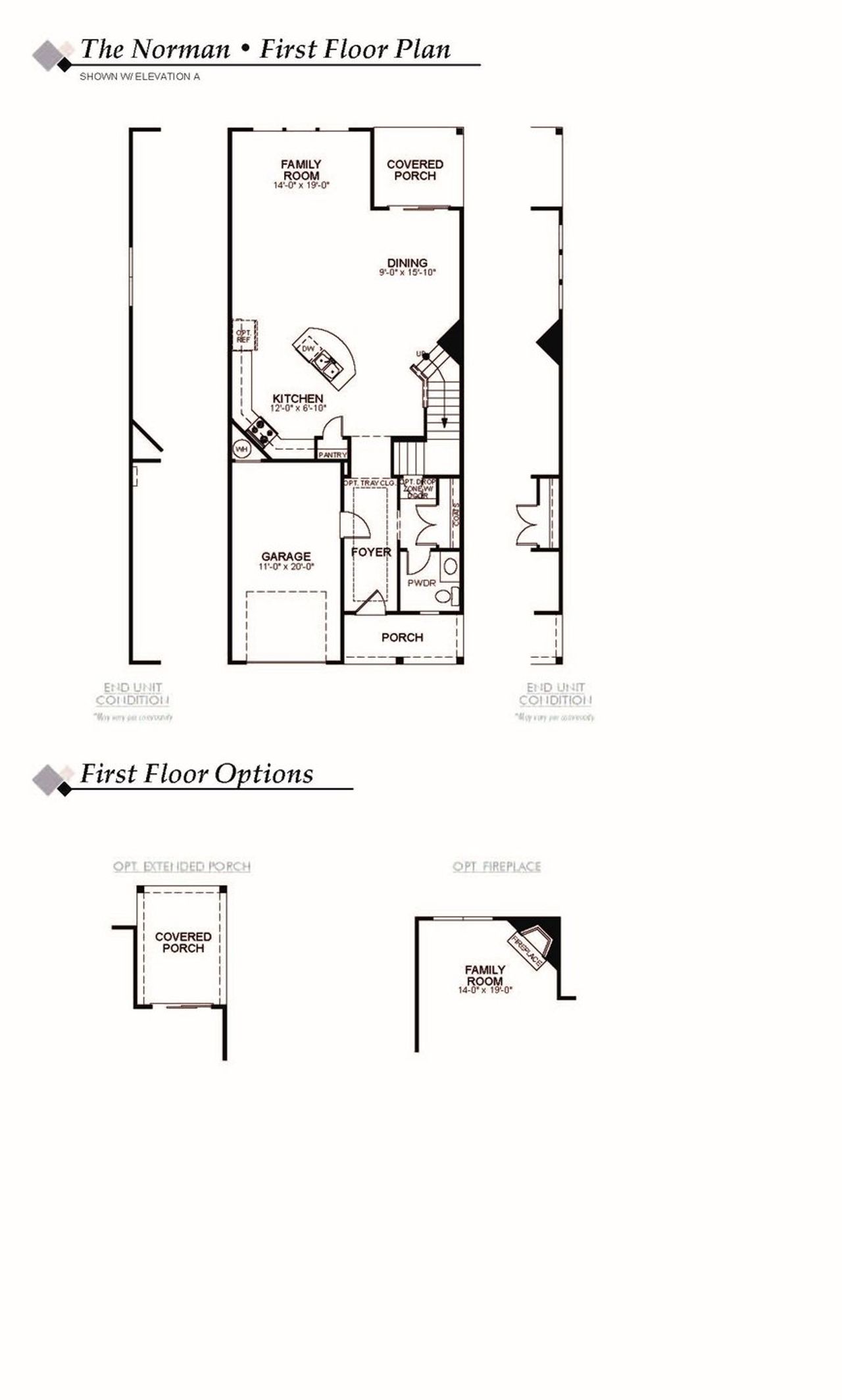 2D floor plan layout of this home in Harrisburg Village Townhomes, Harrisburg, NC (Image 2).