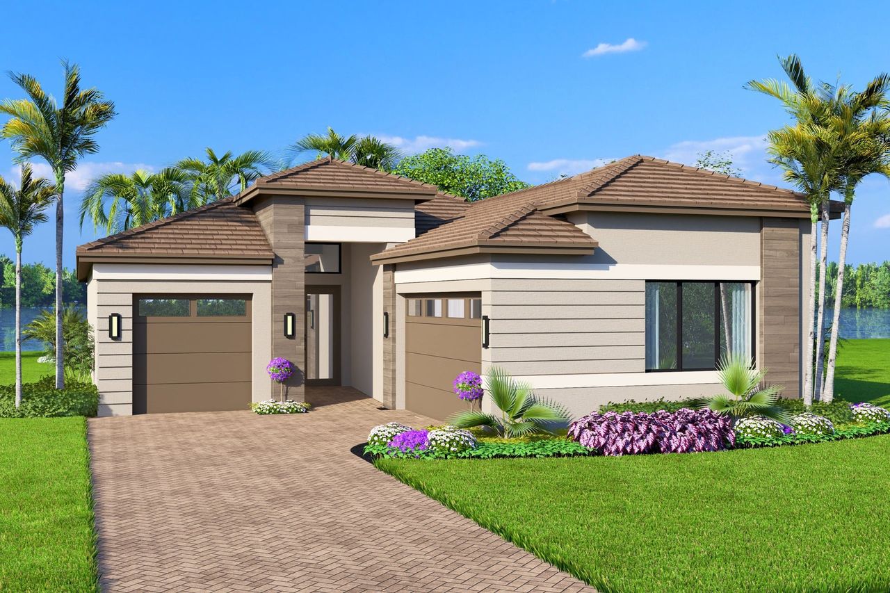 Representative exterior photo of a completed home built from the Solara by GL Homes in Valencia Vista at Riverland, Port St. Lucie, FL (Image 2).