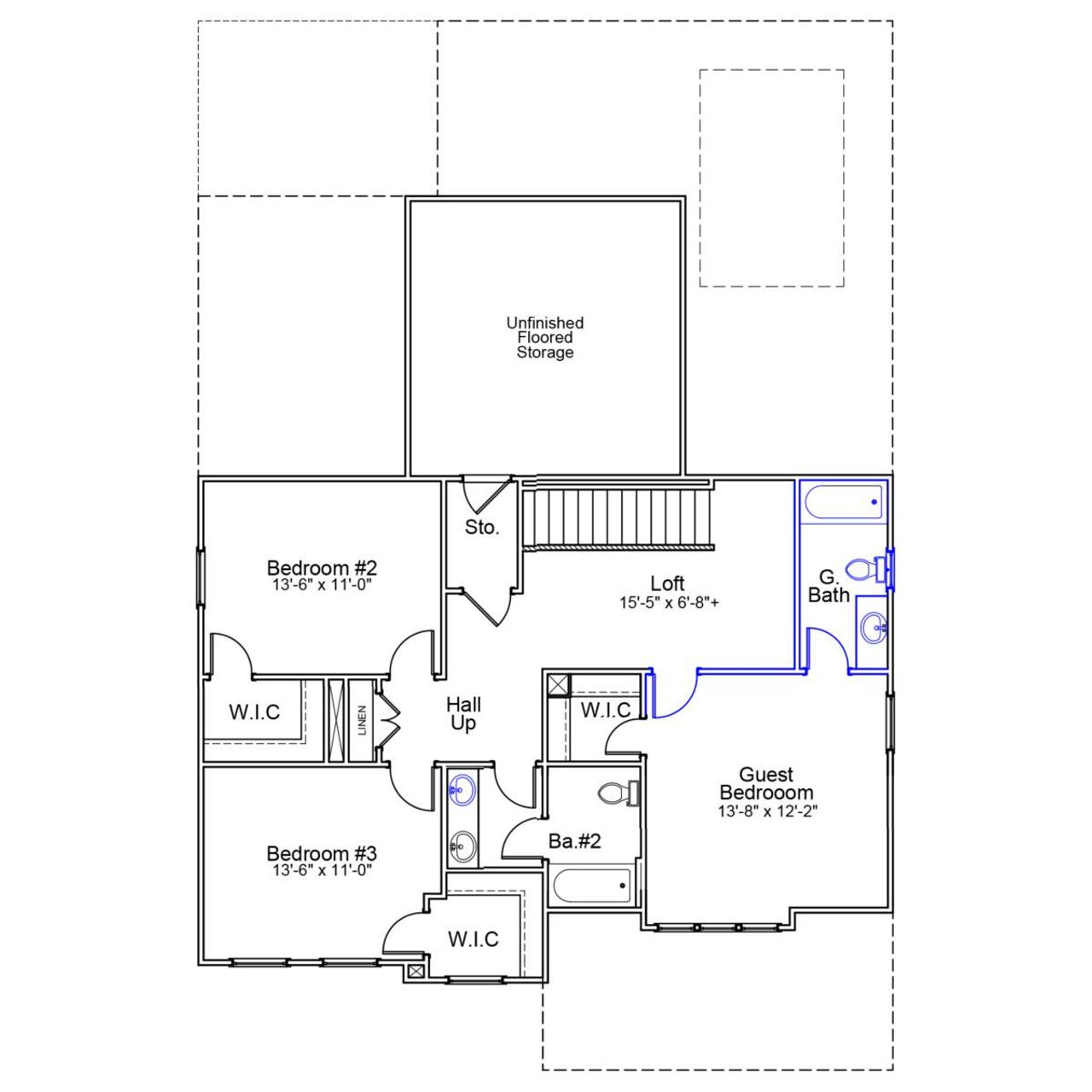 2D floor plan layout of this home in Fieldstone, Lexington, NC (Image 2).