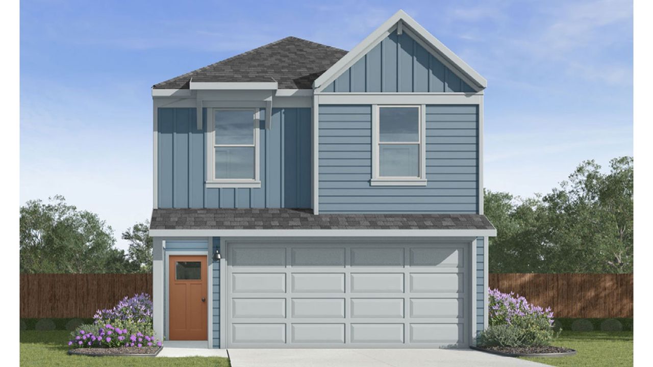 Representative exterior photo of a completed home built from the BIRCH by D.R. Horton in Murphy Village, Missouri City, TX (Image 2). Representative exterior photo of a completed home built from the BIRCH by D.R. Horton in Murphy Village, Missouri City, TX (Image 2).