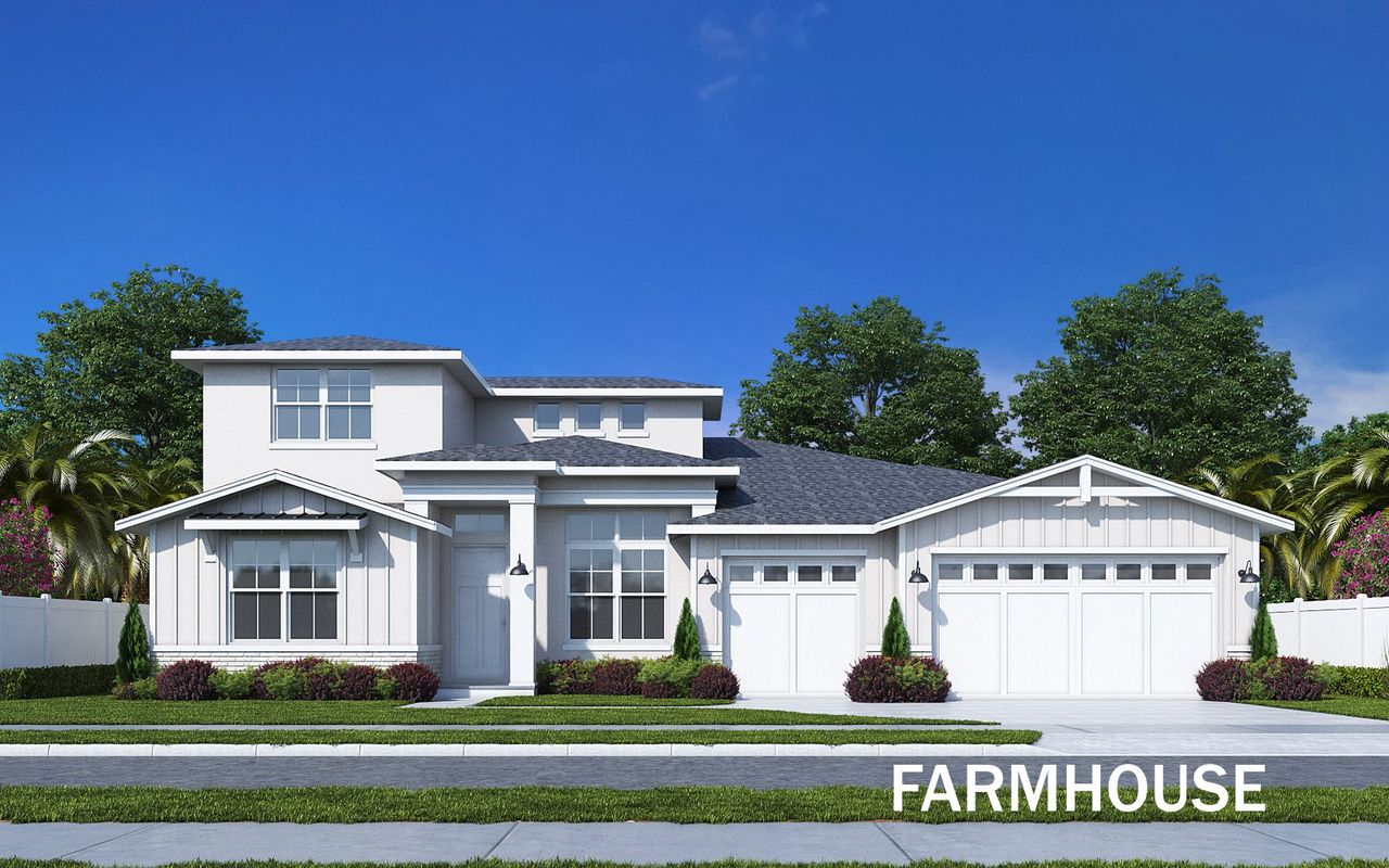 Representative exterior photo of a completed home built from the Isabella II by Rey Homes in Eagles Landing, Orlando, FL (Image 2). Representative exterior photo of a completed home built from the Isabella II by Rey Homes in Eagles Landing, Orlando, FL (Image 2).