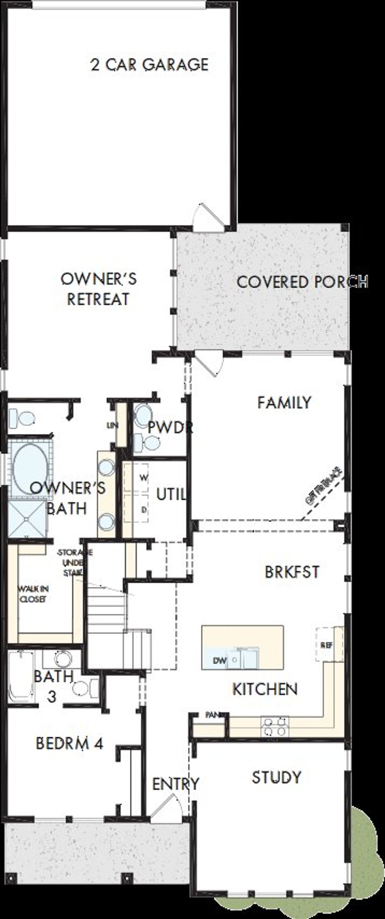 2D floor plan layout of this home in Two Step Farm - Landmark Row Collection, Montgomery, TX (Image 2).