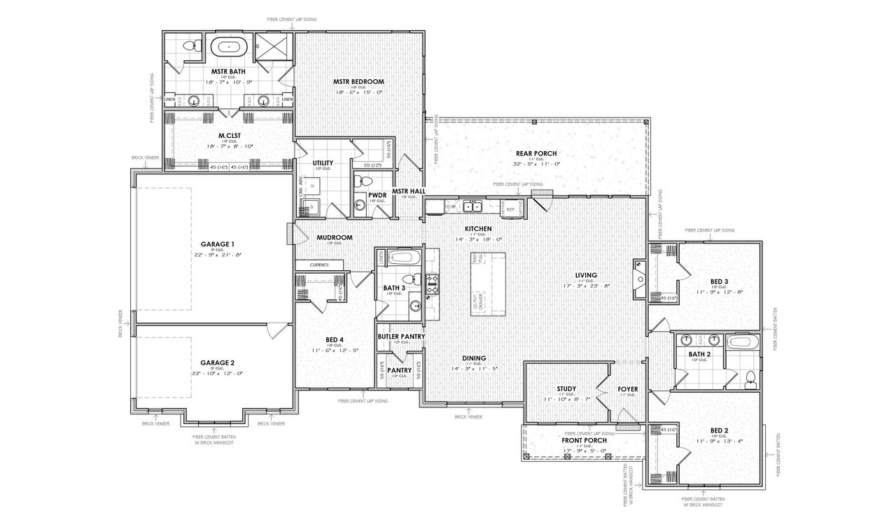 2D floor plan layout of this home in Chapel Bend, Montgomery, TX (Image 2).