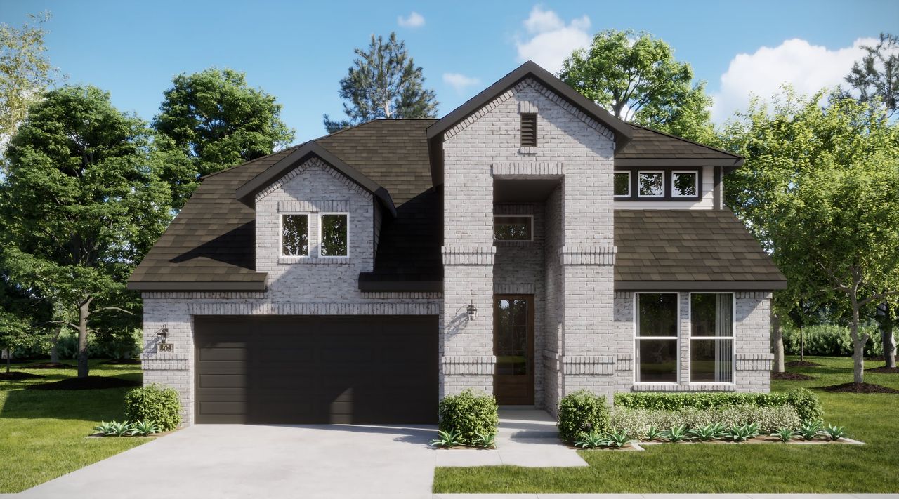 Representative exterior photo of a completed home built from the Retreat by Risewell Homes in Meadow Park at The Meadows, Krugerville, TX (Image 2).