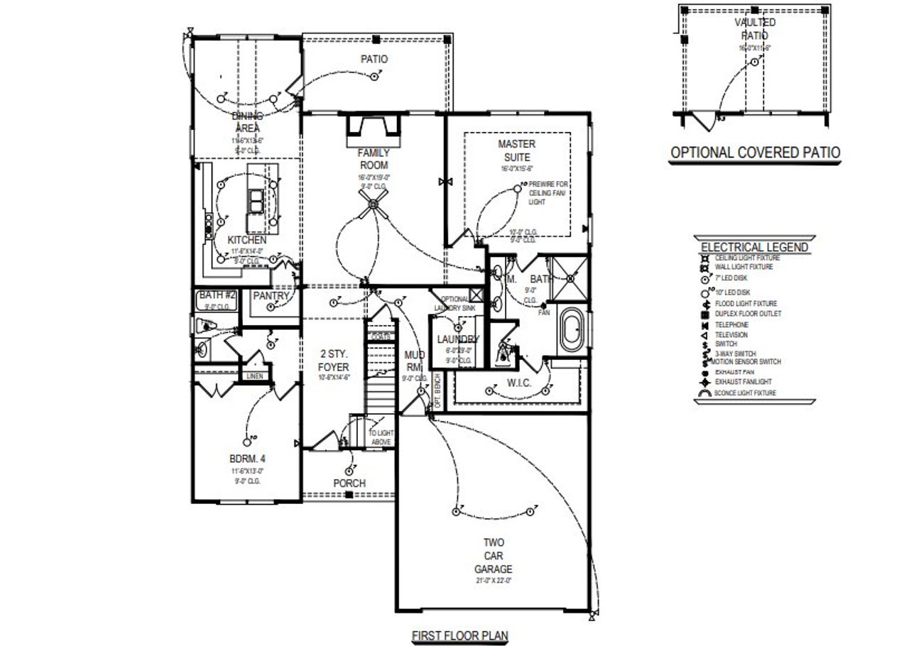 2D floor plan layout for the Crawford B by Freedom Home Builders in The Meadows, Griffin, GA (Image 2).