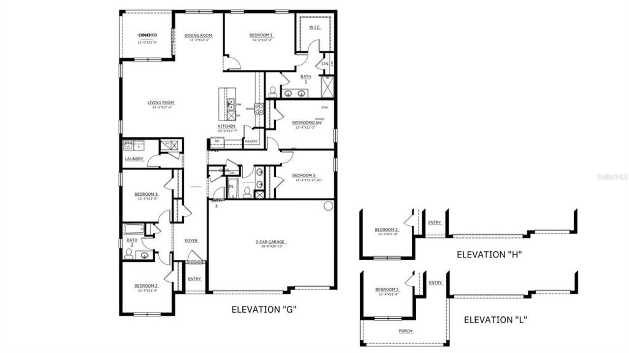 2D floor plan layout of this home in Brookside, Ruskin, FL (Image 2).