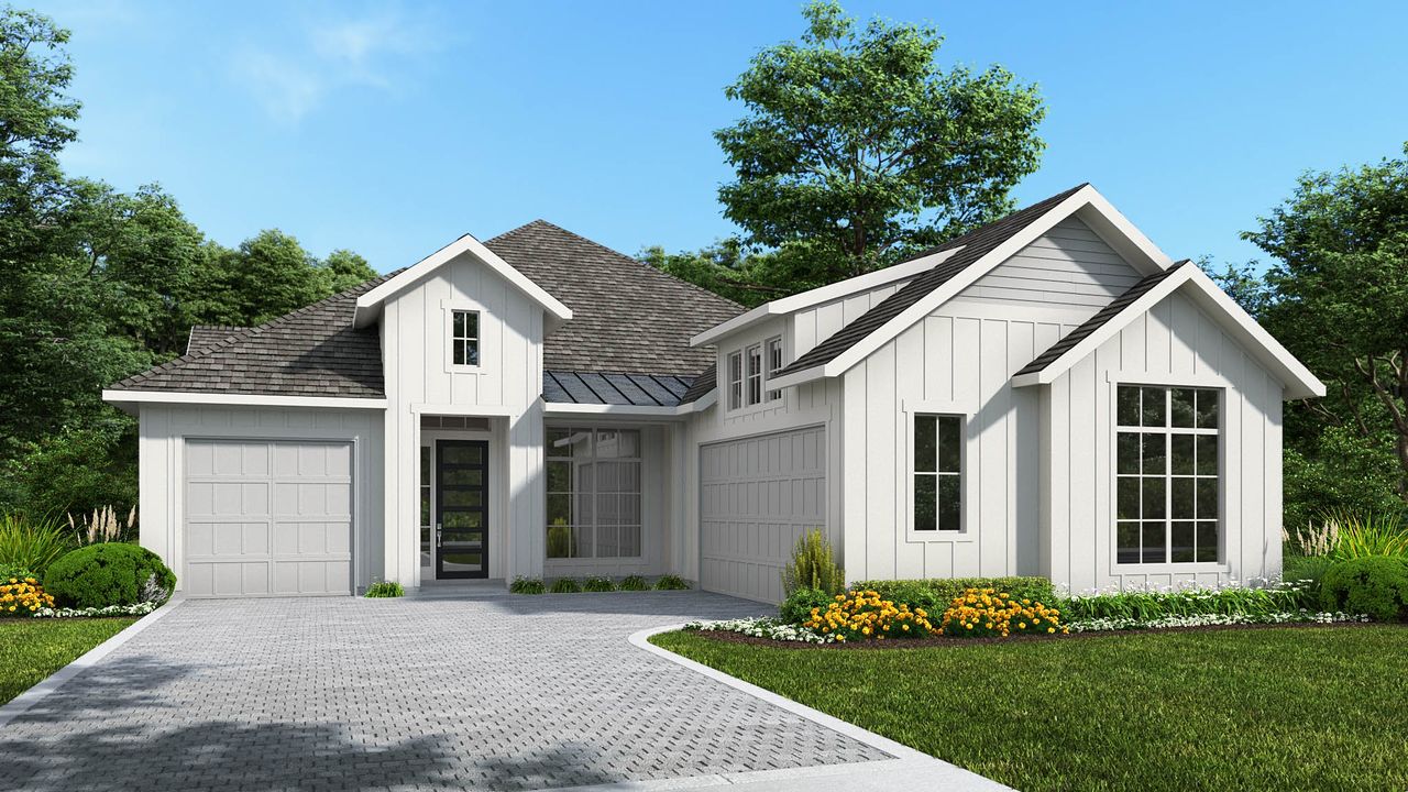 Representative exterior photo of a completed home built from the 2683J by Perry Homes in Hyland Trail, Green Cove Springs, FL (Image 2).