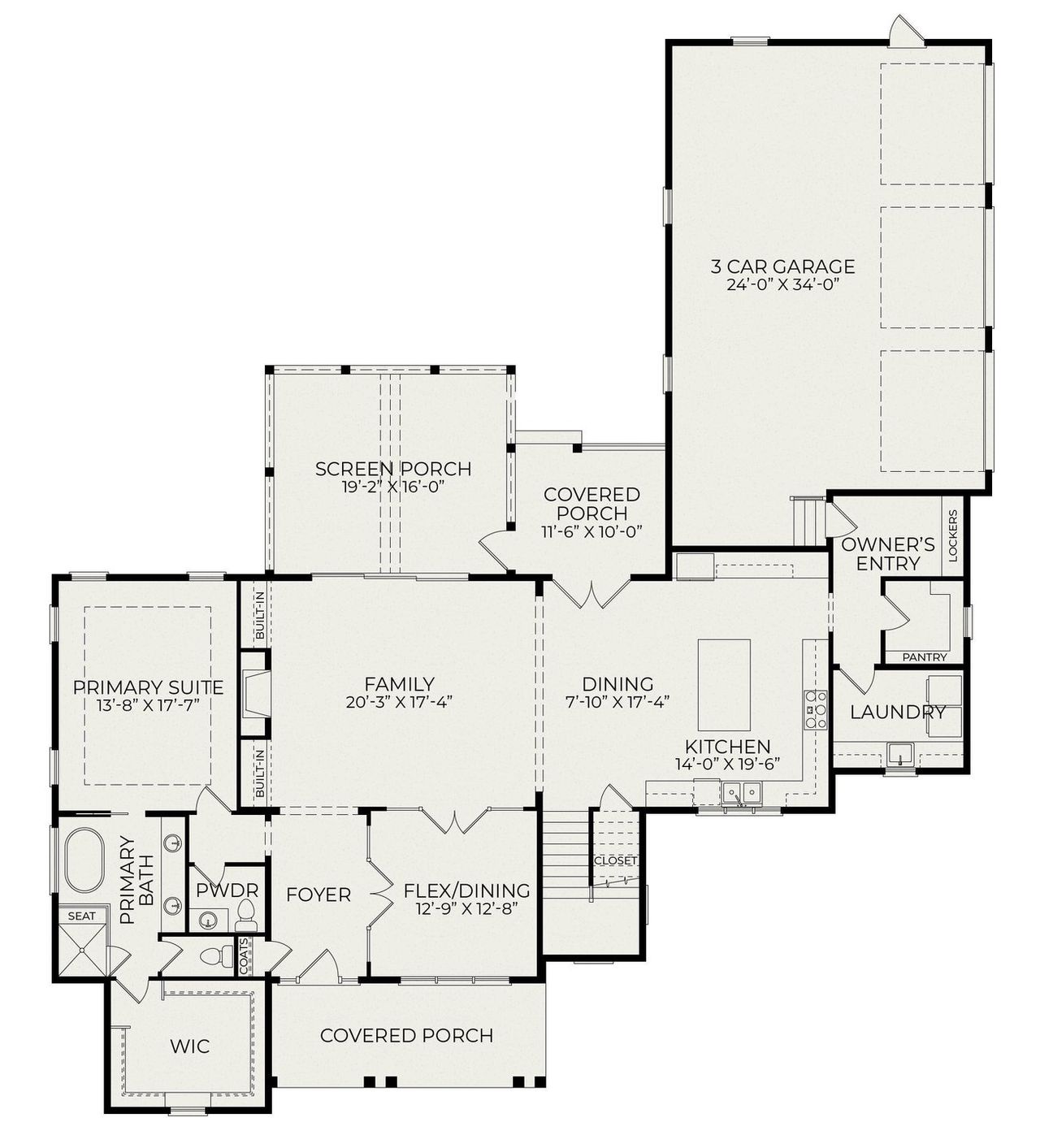2D floor plan layout for the Brinkley by Homes by Dickerson in Lowery Estates, Wake Forest, NC (Image 2).