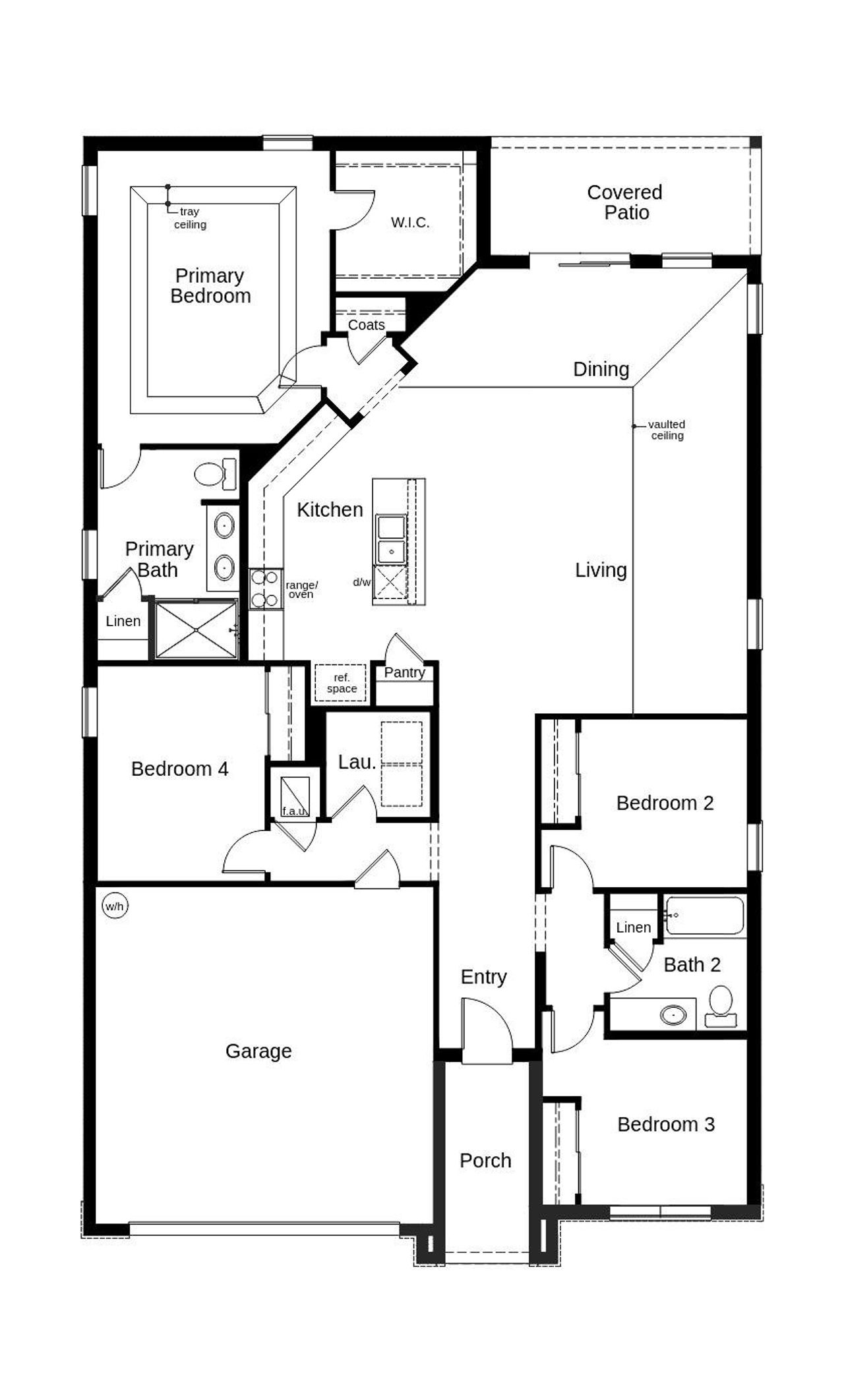 2D floor plan layout of this home in Gardens at Waterstone II, Palm Bay, FL (Image 2).