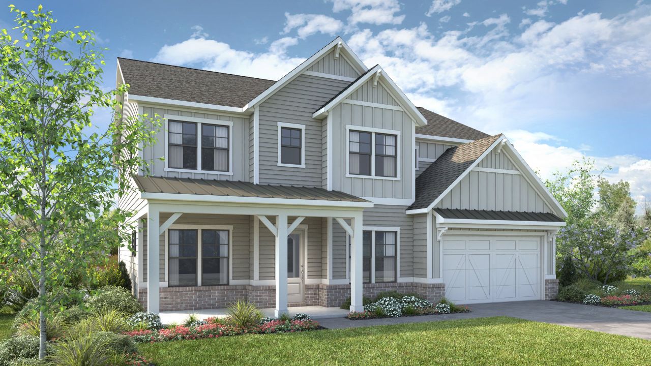 Representative exterior photo of a completed home built from the Tuscany by Taylor Morrison in Wayt Farm, Cumming, GA (Image 2).