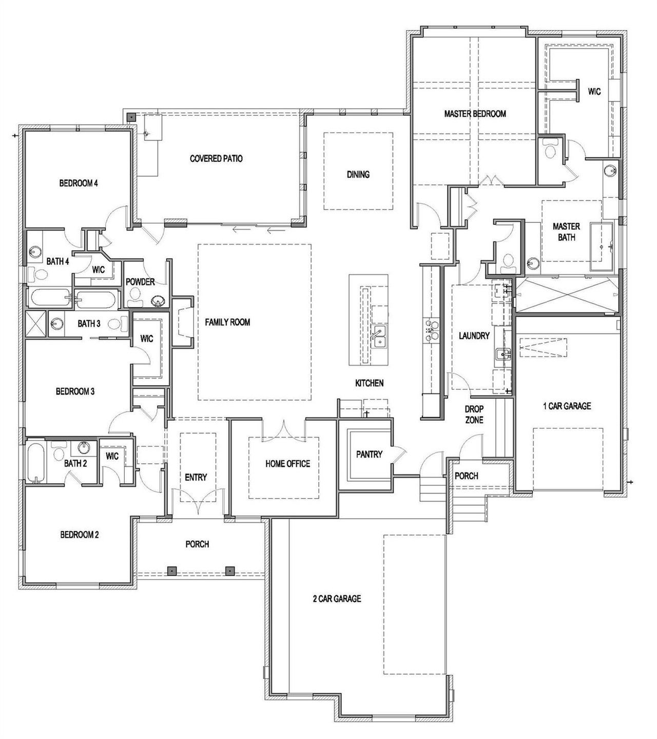 2D floor plan layout of this home in Caliterra, Dripping Springs, TX (Image 2).