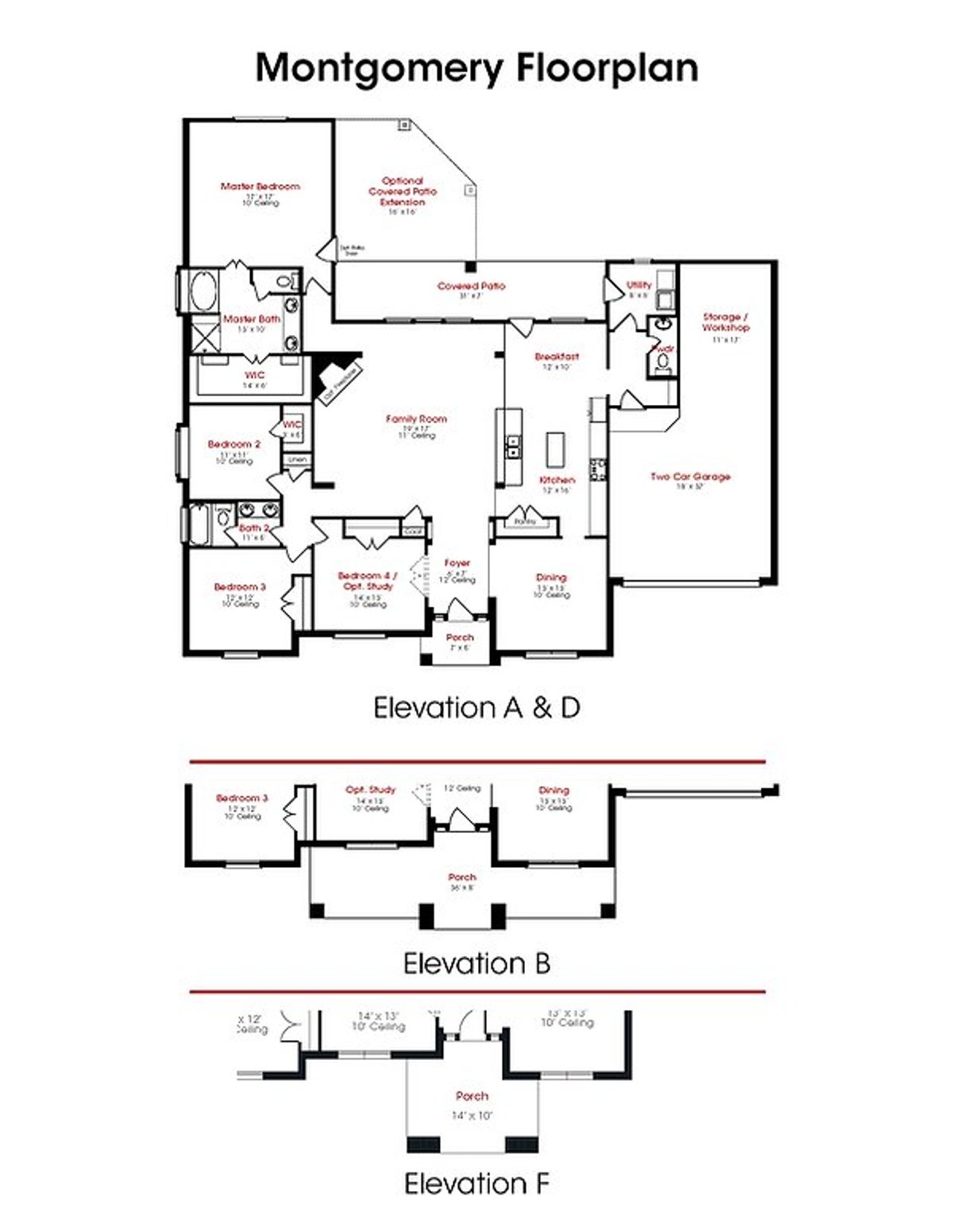2D floor plan layout of this home in Rose Hill Estates, Willis, TX (Image 2).