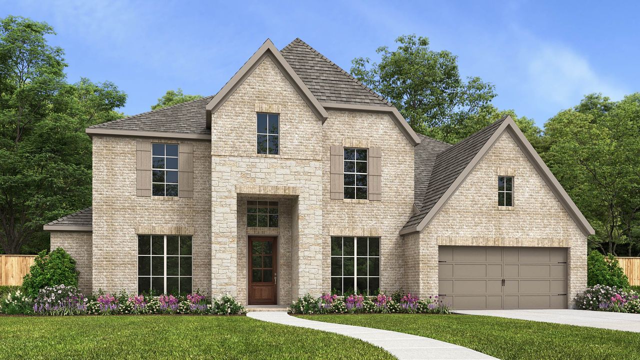 Representative exterior photo of a completed home built from the 3917P by Perry Homes in Audubon Park 70', Magnolia, TX (Image 2). Representative exterior photo of a completed home built from the 3917P by Perry Homes in Audubon Park 70', Magnolia, TX (Image 2).