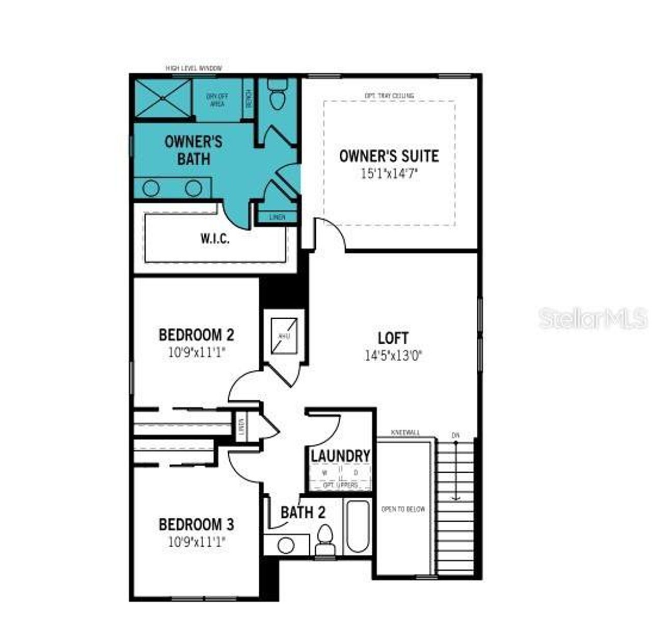 2D floor plan layout of this home in Chapel Crossings, Wesley Chapel, FL (Image 2).