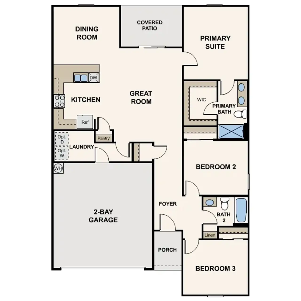2D floor plan layout of this home in Sundance, Coolidge, AZ (Image 2).