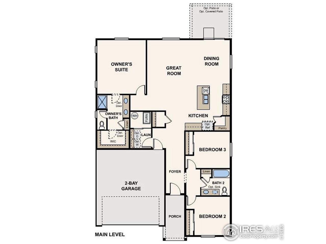 2D floor plan layout of this home in Prairie Song, Windsor, CO (Image 2). 2D floor plan layout of this home in Prairie Song, Windsor, CO (Image 2).