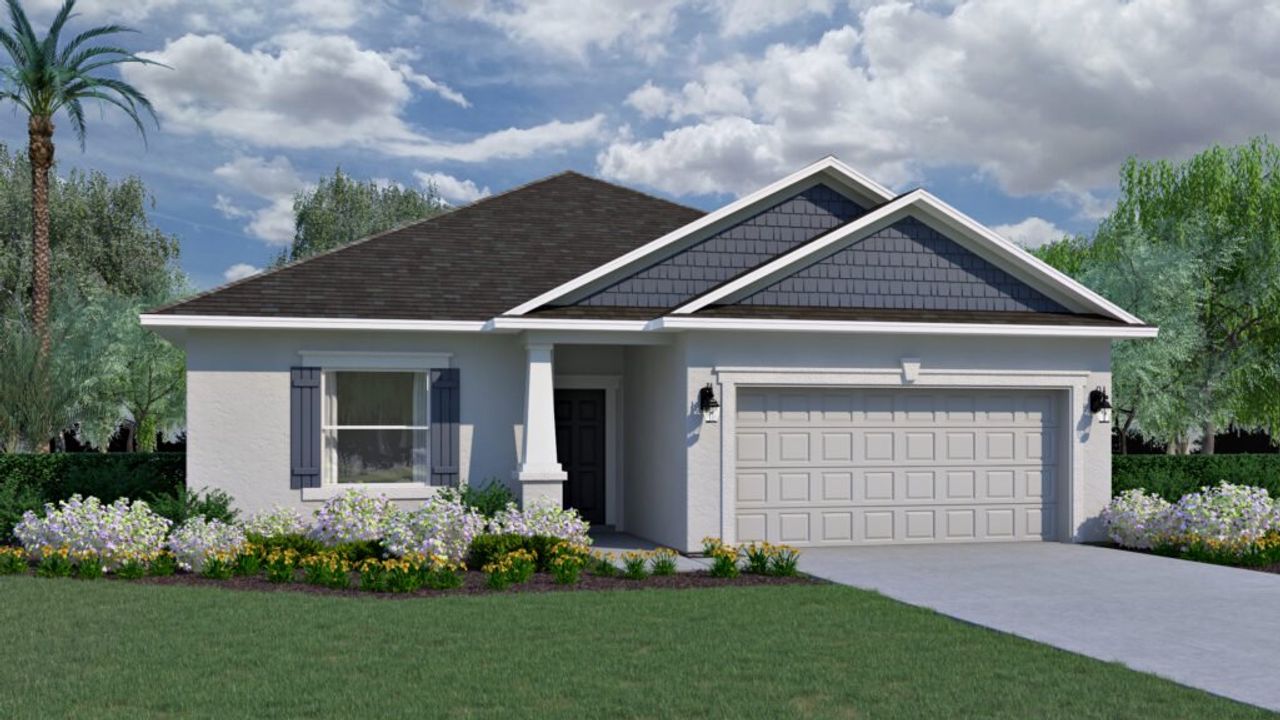 Representative exterior photo of a completed home built from the Jupiter by Holiday Builders in Spirit Of Sebastian, Sebastian, FL (Image 2).