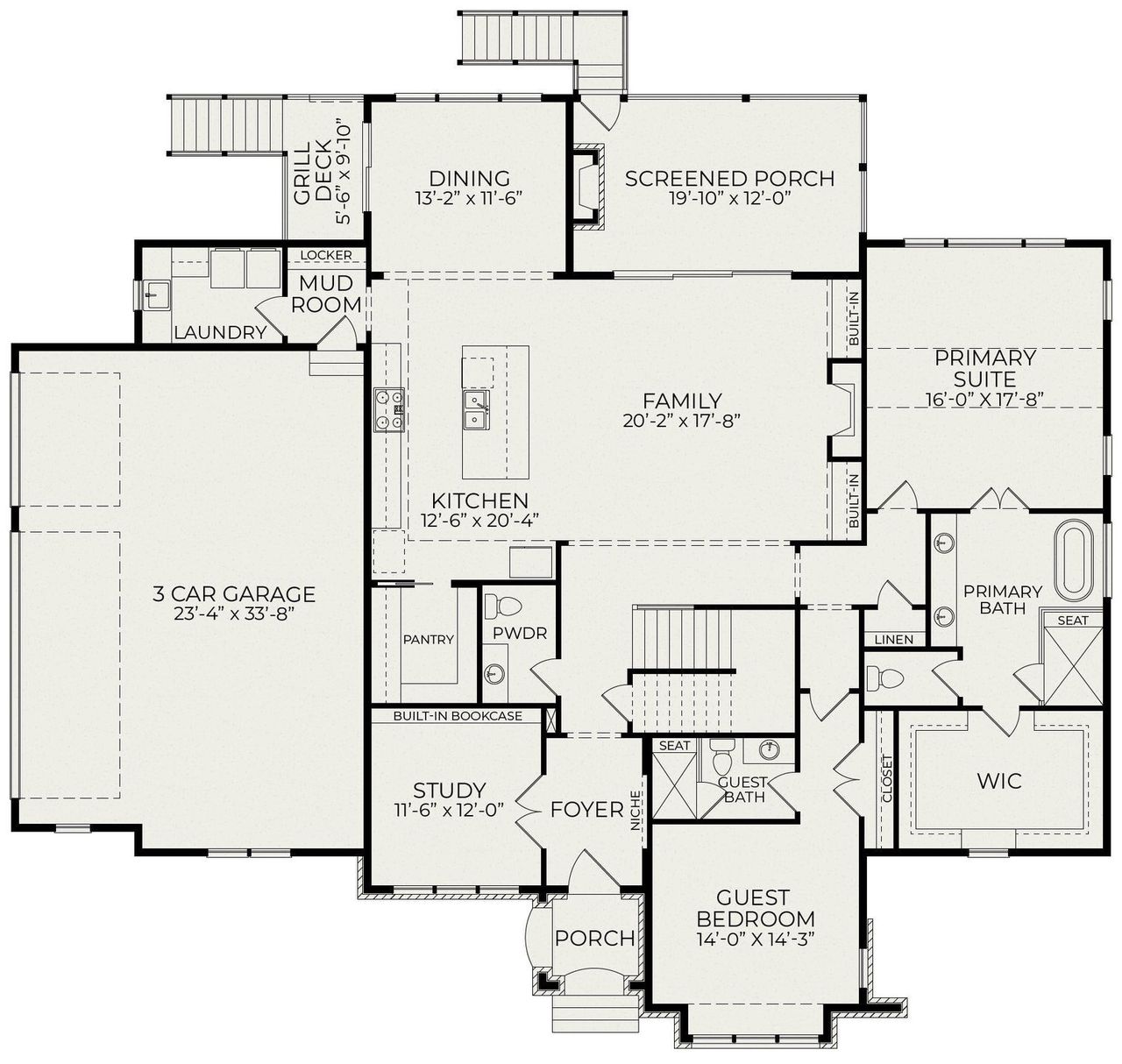 2D floor plan layout of this home in Pinehurst Proper, Pinehurst, NC (Image 2).