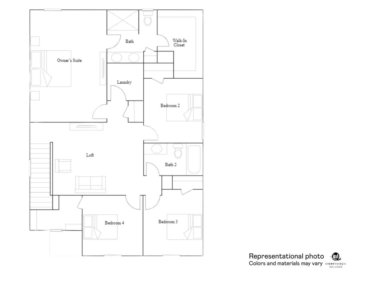 2D floor plan layout of this home in Cleveland Hill, Shelby, NC (Image 2).