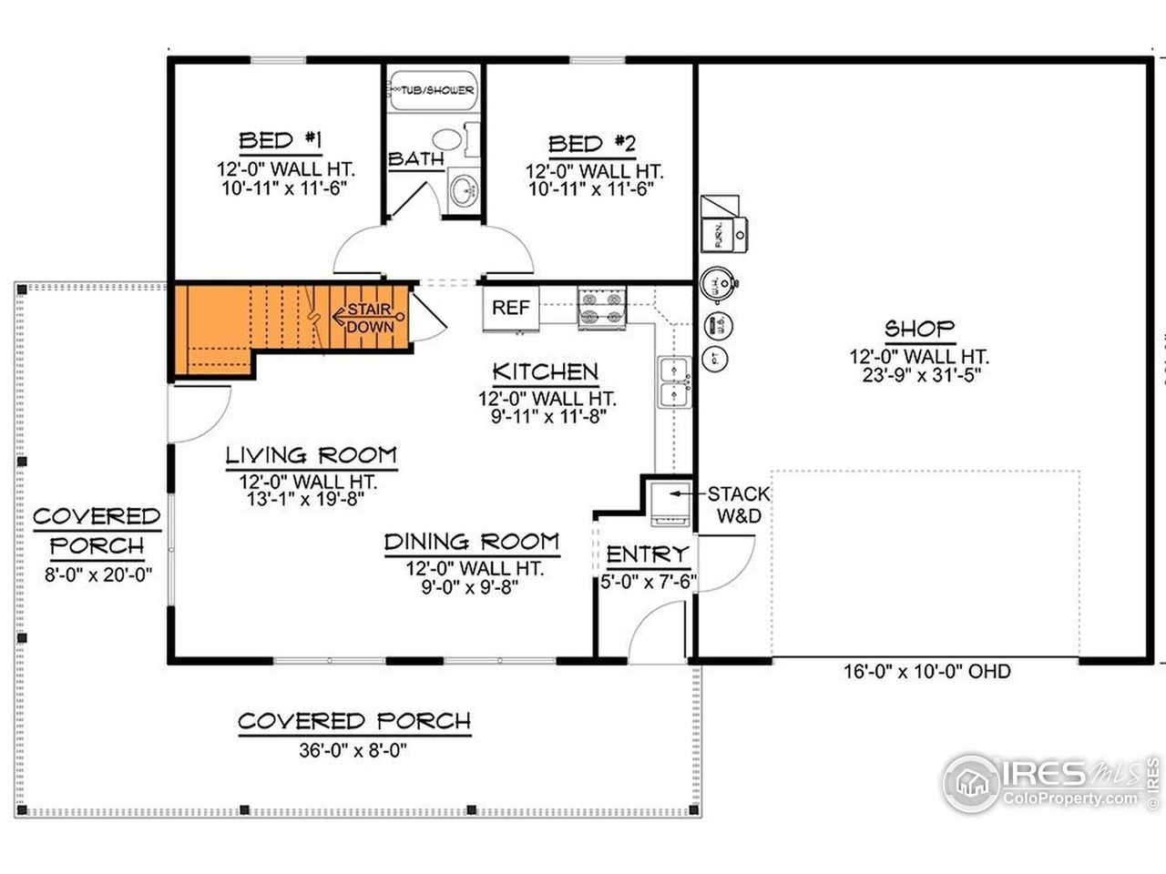2D floor plan layout of this home in , Orchard, CO (Image 2).