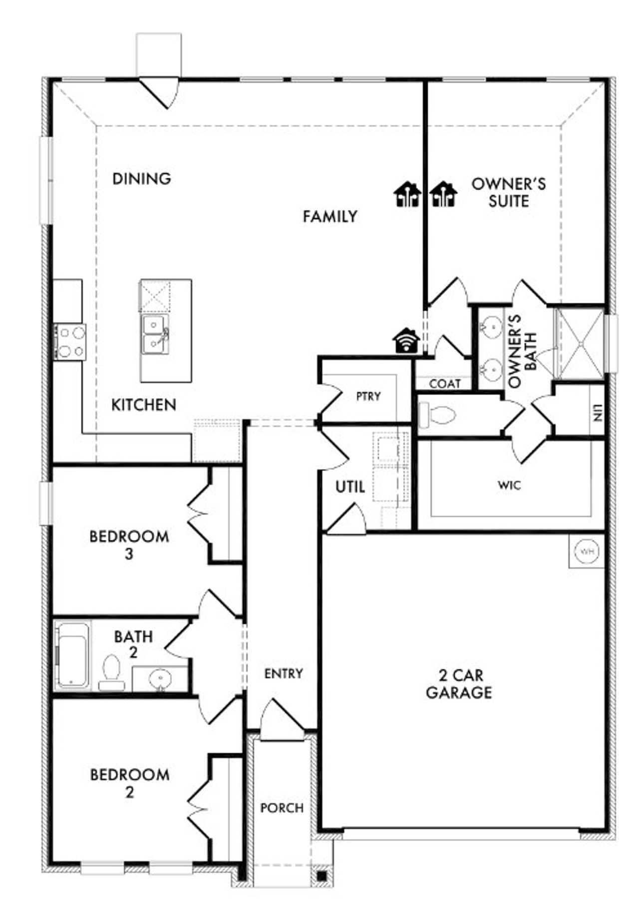2D floor plan layout of this home in Keeneland, Aubrey, TX (Image 2). 2D floor plan layout of this home in Keeneland, Aubrey, TX (Image 2).