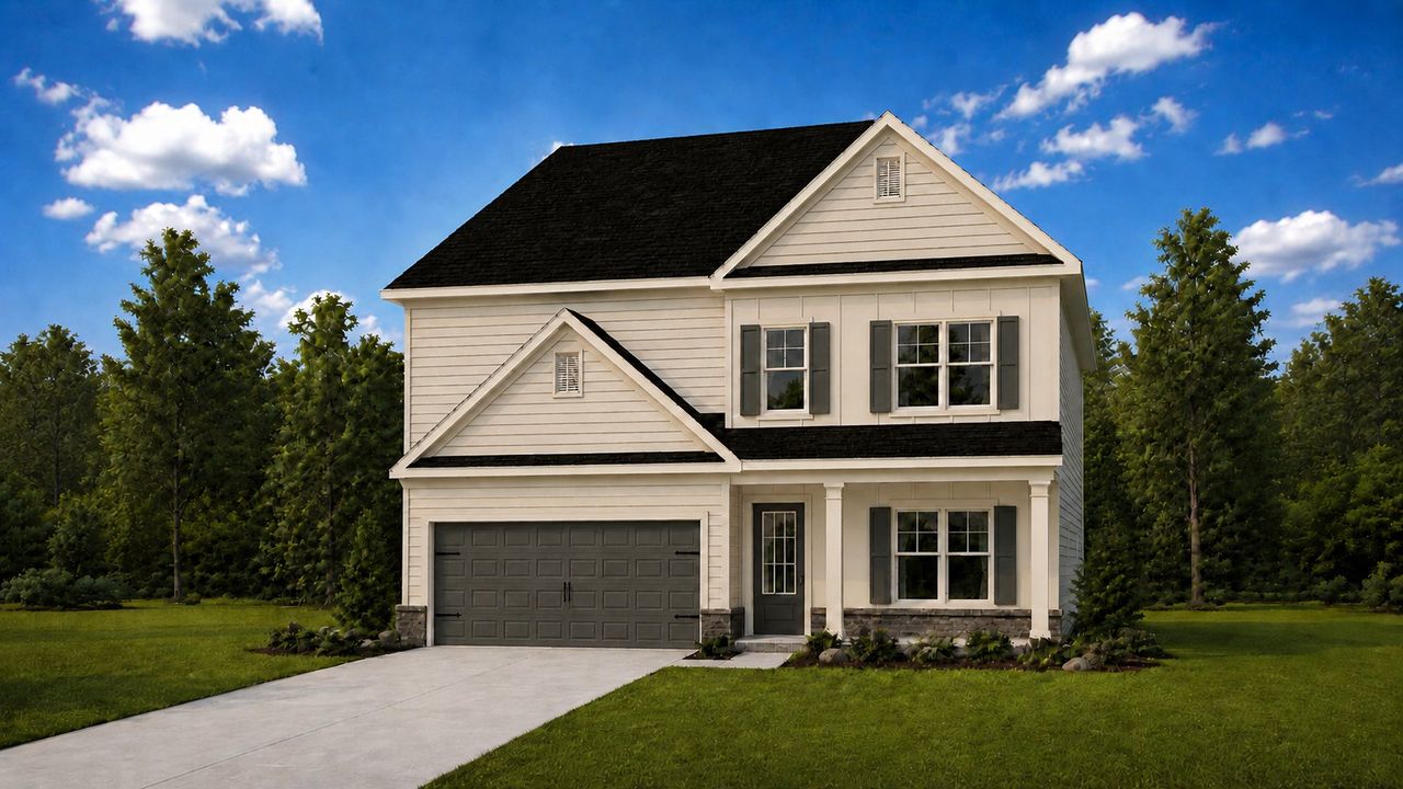 Representative exterior photo of a completed home built from the Salem by KM Homes in Ashton Heights, Lawrenceville, GA (Image 2).
