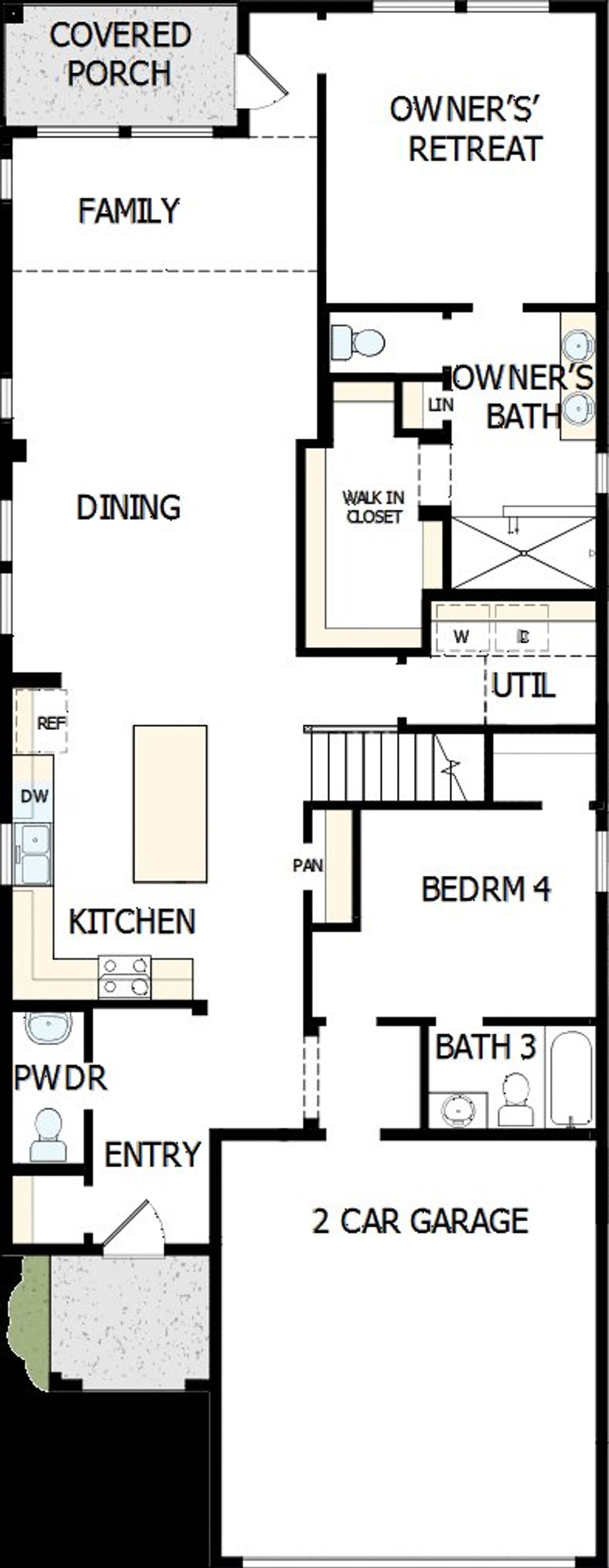 2D floor plan layout of this home in The Grand Prairie 40’, Hockley, TX (Image 2).