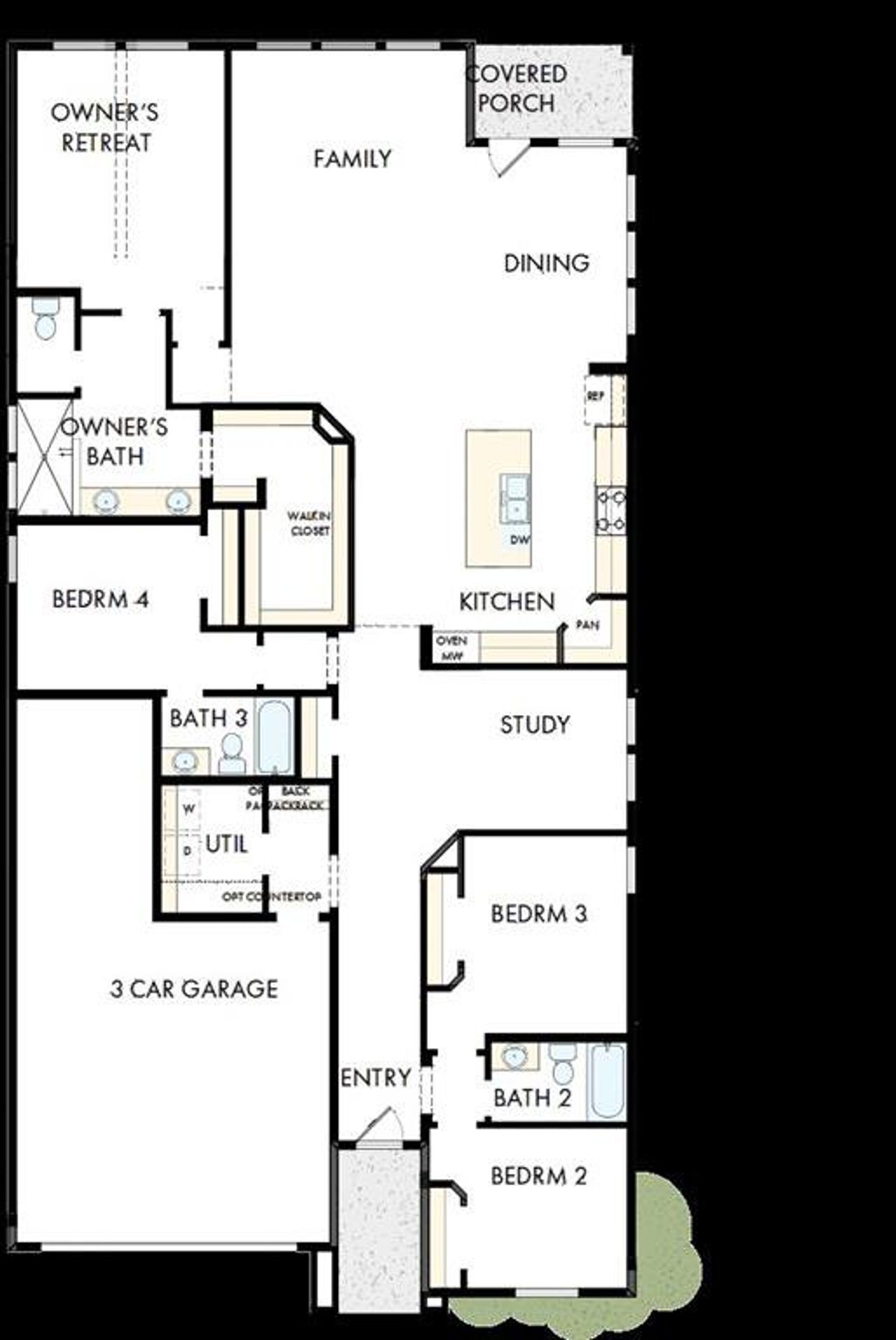 2D floor plan layout of this home in Treeline, Justin, TX (Image 2).