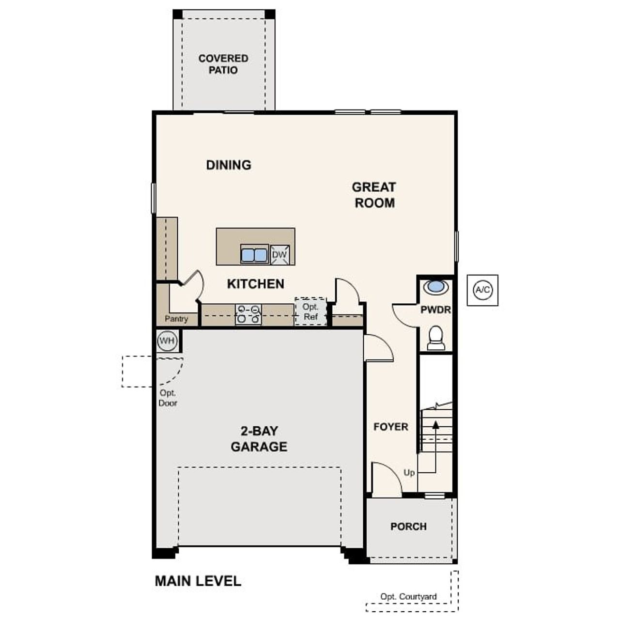 2D floor plan layout of this home in Manzanita at Teravalis, Buckeye, AZ (Image 2).