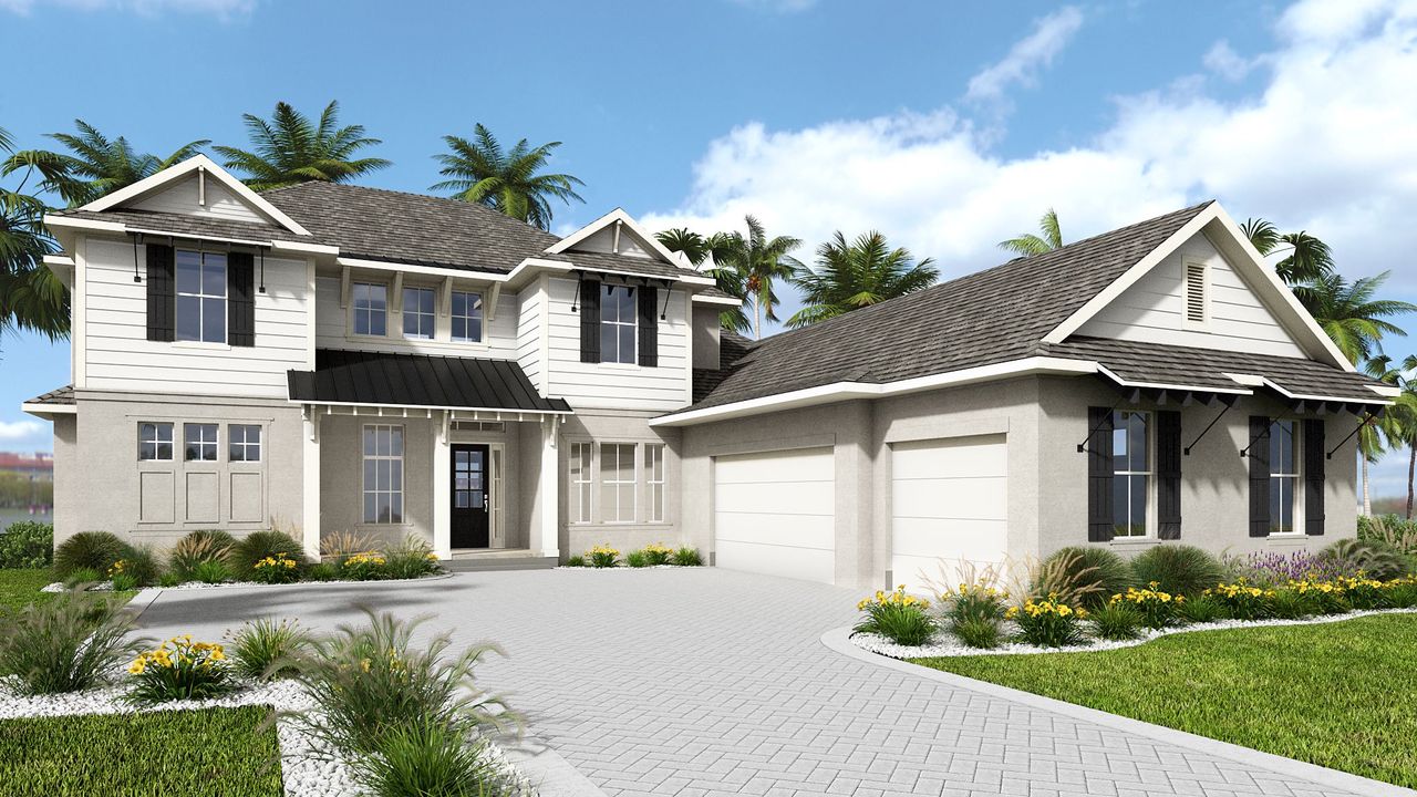 Representative exterior photo of a completed home built from the 4196F by Perry Homes in Southern Hills, Brooksville, FL (Image 2).