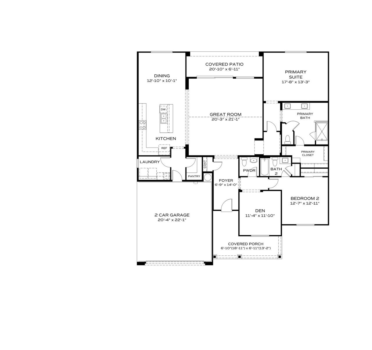 2D floor plan layout for the The Summit C by Davidson Homes LLC in Morningstar, Prescott Valley, AZ (Image 2).