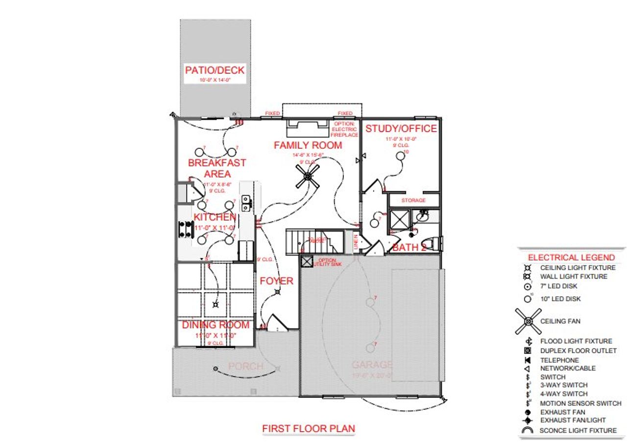2D floor plan layout for the Austin D by Freedom Home Builders in Crestwick, Griffin, GA (Image 2).