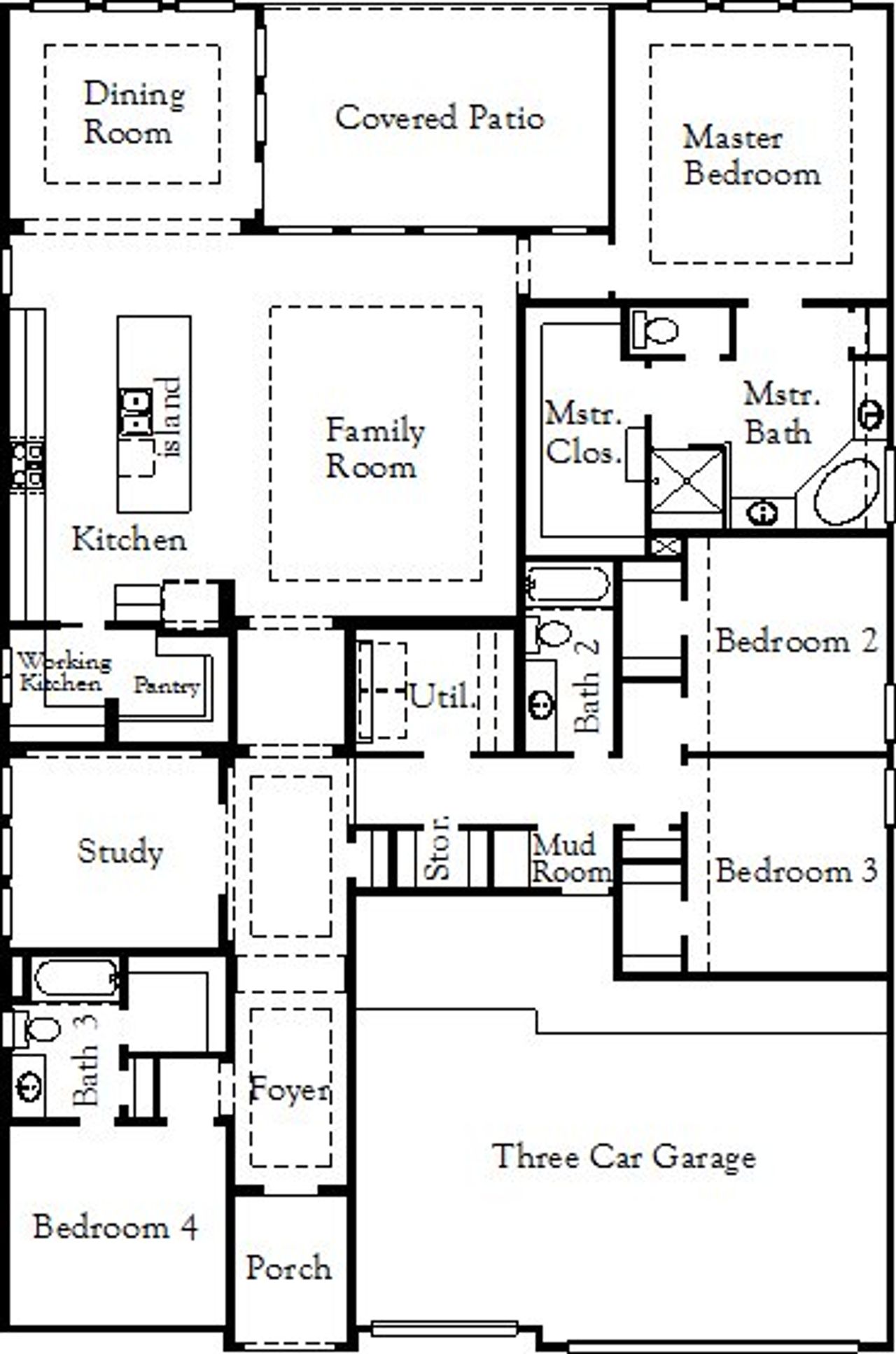 2D floor plan layout for the Groveton - 75 Homesites by Coventry Homes in Homestead, Schertz, TX (Image 2).