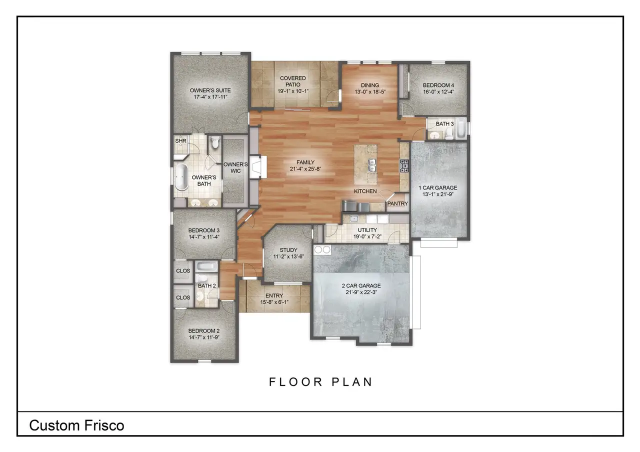 2D floor plan layout of this home in Aledo Heights - Aledo ISD, Aledo, TX (Image 2).