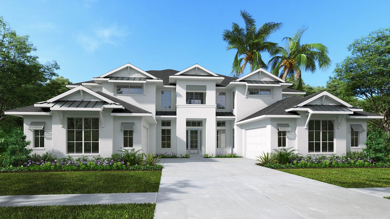 Representative exterior photo of a completed home built from the 5751F by Perry Homes in Star Farms at Lakewood Ranch, Bradenton, FL (Image 2).