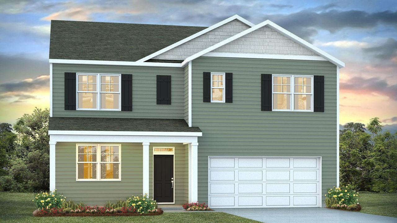 Representative exterior photo of a completed home built from the Hayden by D.R. Horton in Elmhurst Place, Conway, SC (Image 2).